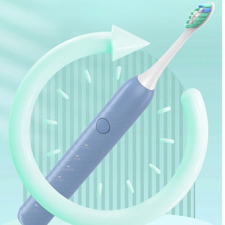 ELECTRIC SONIC TOOTHBRUSH BLUE + 6 X REPLACEMENT TIPS Manufacturer code SZCZOTECZKA NIEBIESKA