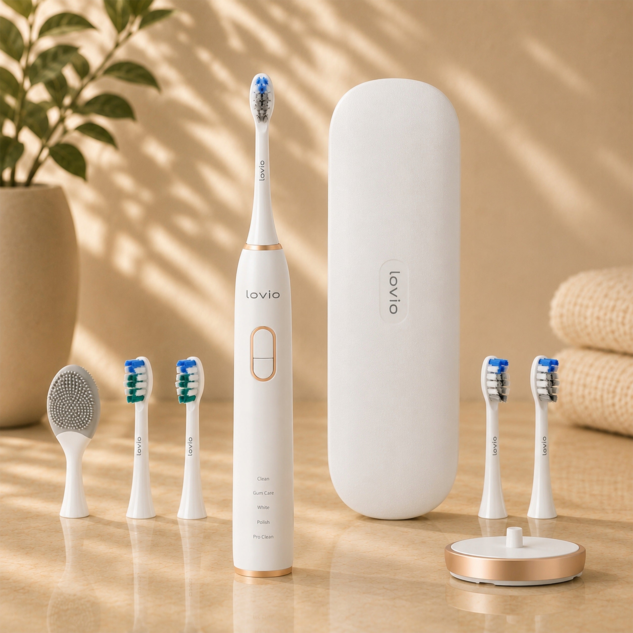 ELECTRIC SONIC TOOTHBRUSH CASE + 5 tips white INDUCTION Manufacturer code Szczoteczka soniczna 90tys r/min LVTB124WH