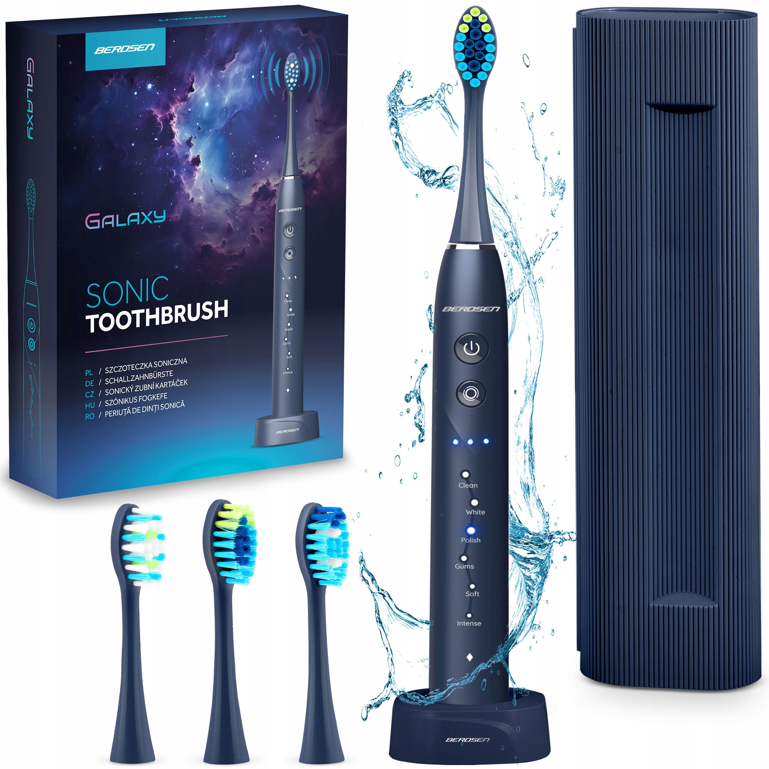 ELECTRIC SONIC TOOTHBRUSH + CASE BERDSEN GALAXY EAN (GTIN) 5903890624125