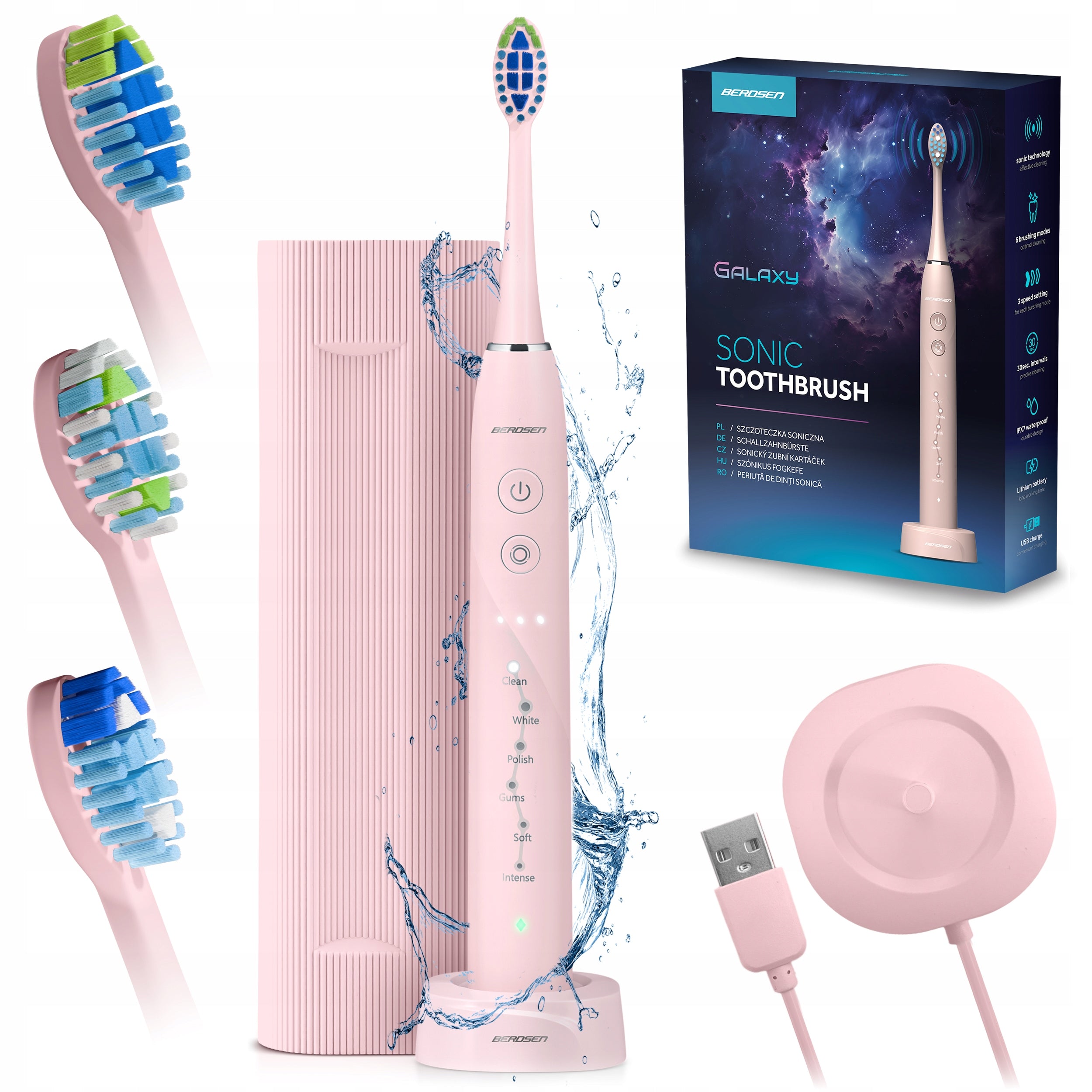 ELECTRIC SONIC TOOTHBRUSH + CASE BERDSEN GALAXY