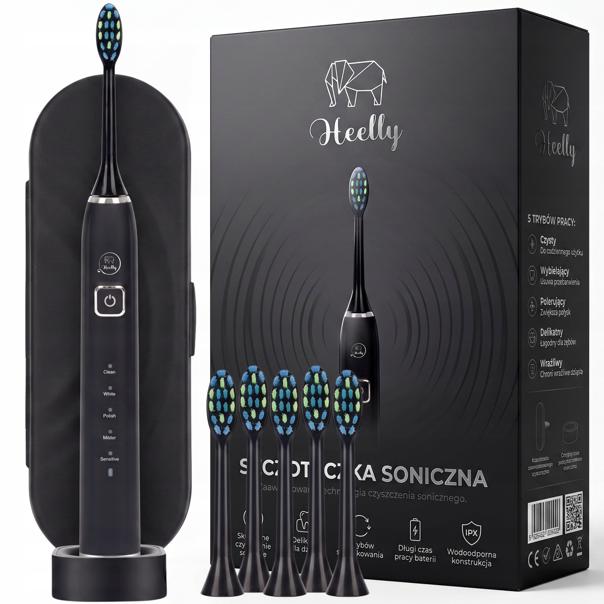 ELECTRIC SONIC TOOTHBRUSH FOR ADULT CHILDREN HEELLY CASE
