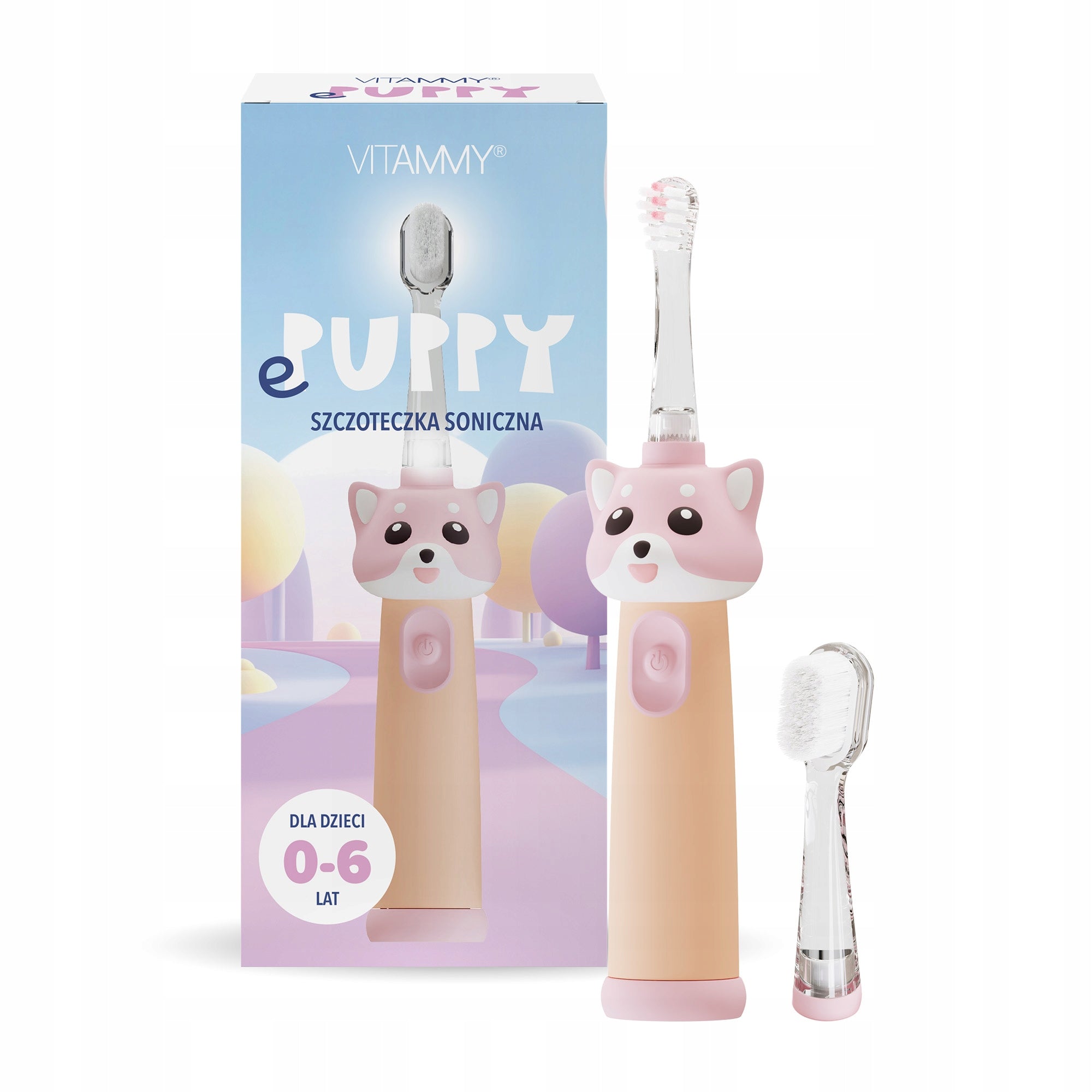 ELECTRIC SONIC TOOTHBRUSH FOR CHILDREN 0-6 VITAMMY ePUPPY PINK Brand VITAMMY