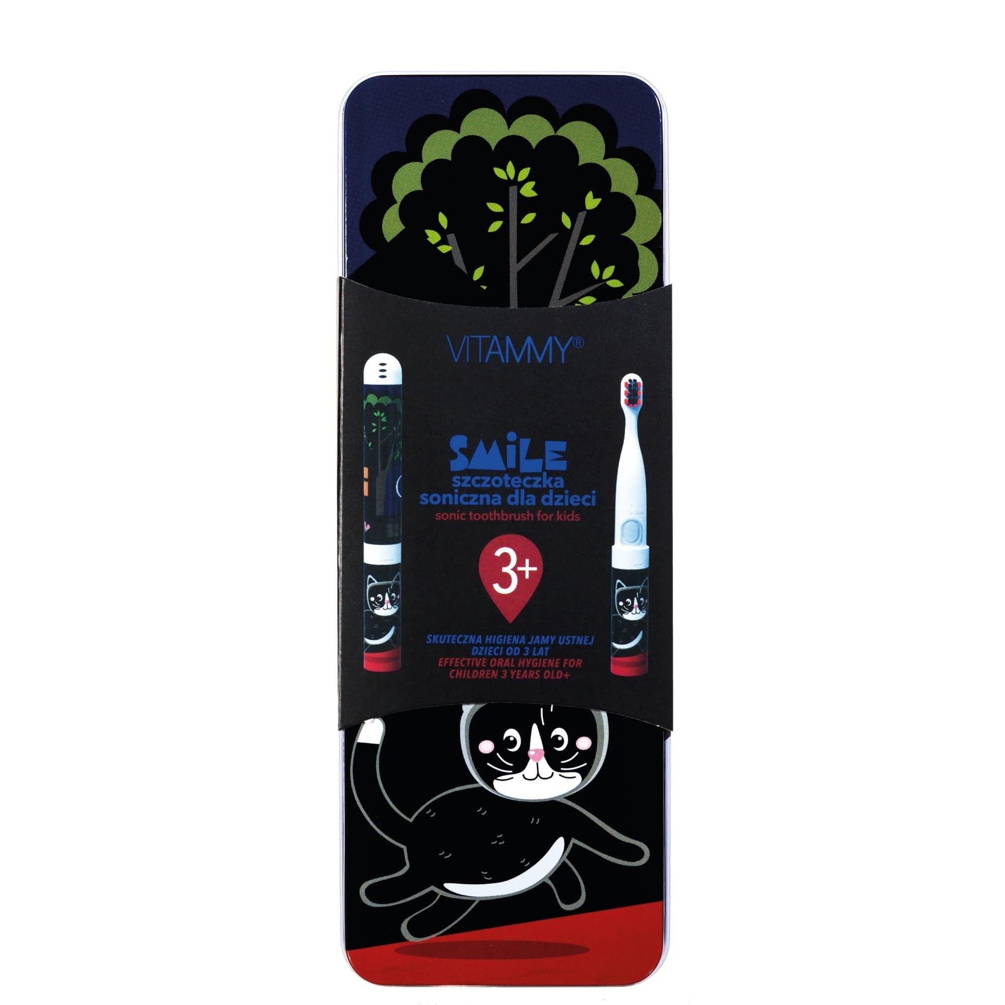 ELECTRIC SONIC TOOTHBRUSH FOR CHILDREN 3+ VITAMMY SMILE CAT +ETUI Brand VITAMMY