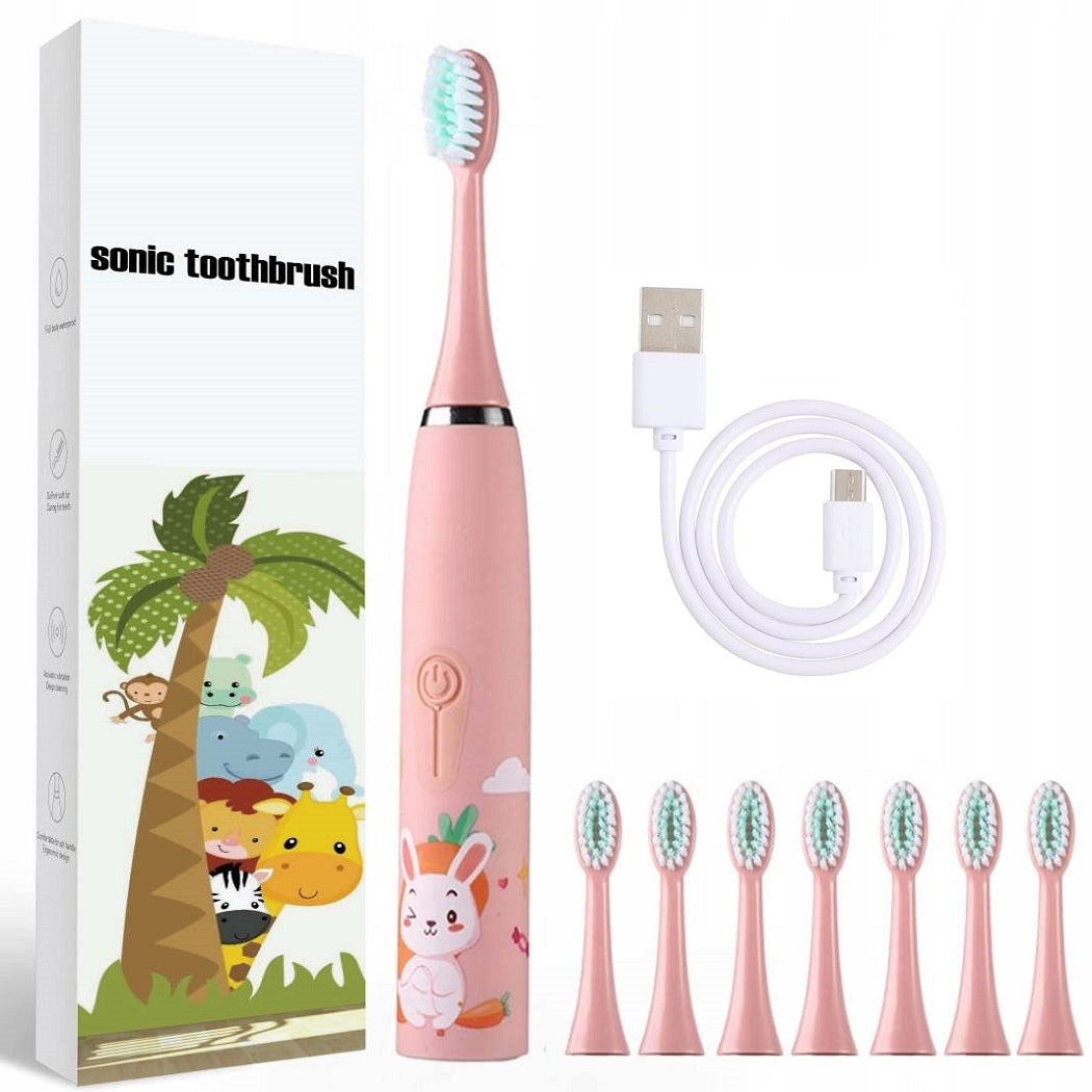 ELECTRIC SONIC TOOTHBRUSH FOR CHILDREN 8 USB TIPS Batteries included no