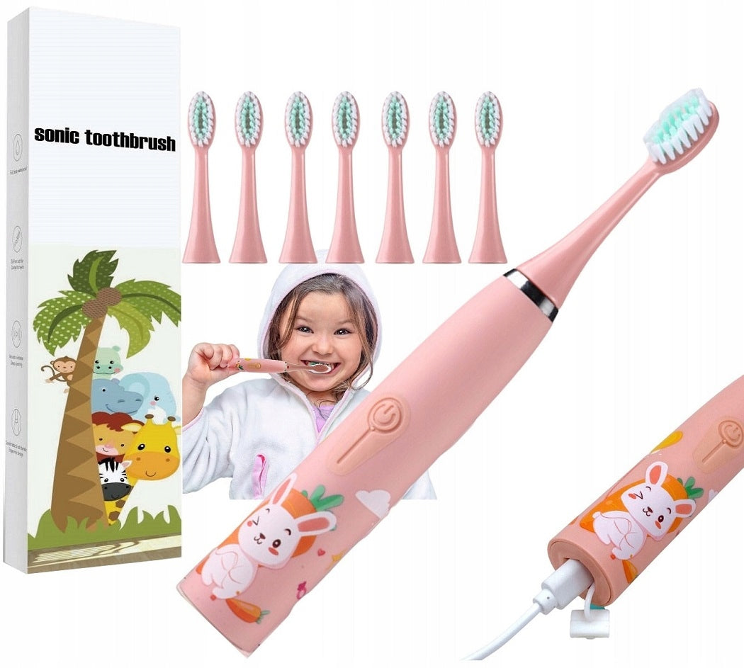 ELECTRIC SONIC TOOTHBRUSH FOR CHILDREN 8 USB TIPS