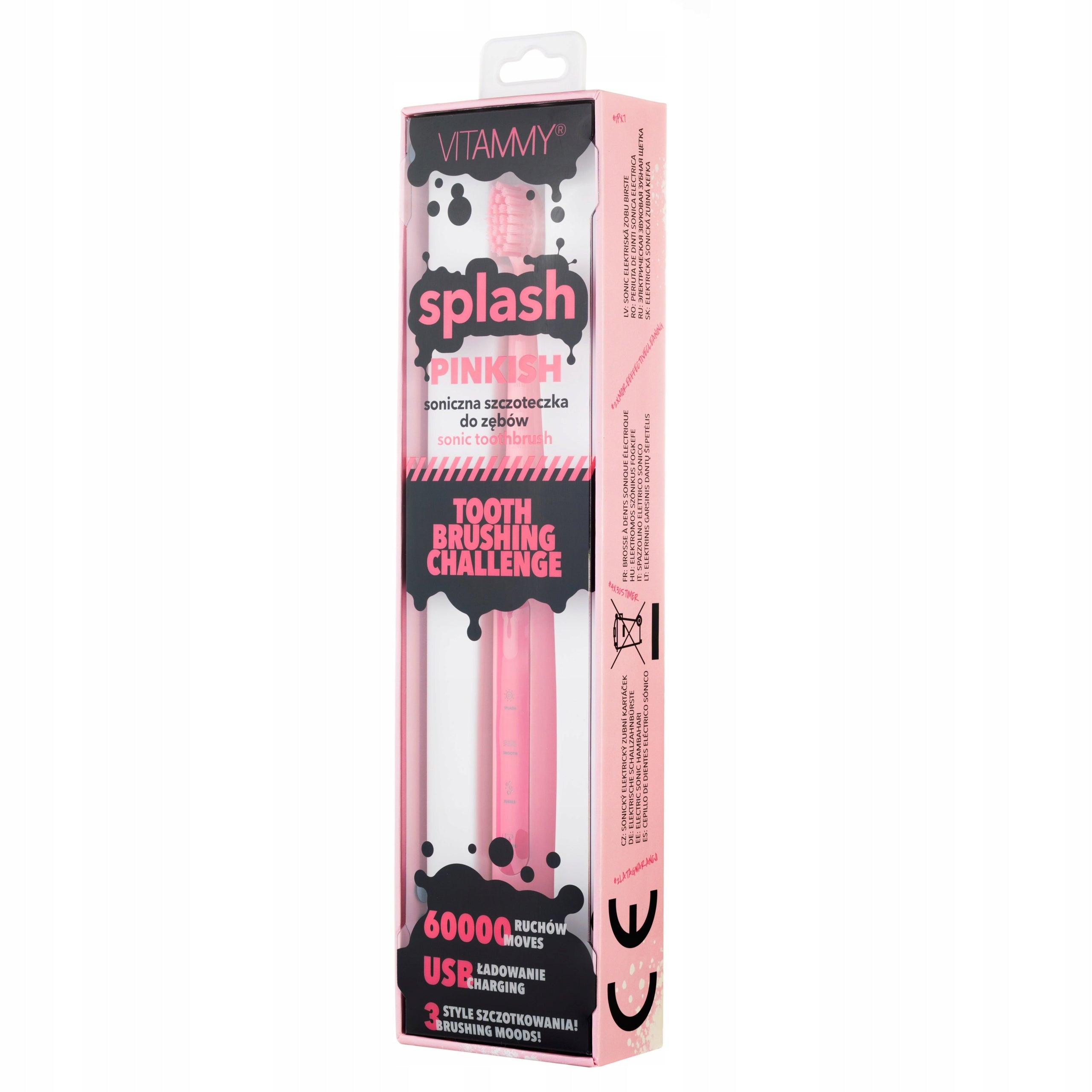 ELECTRIC SONIC TOOTHBRUSH FOR CHILDREN 8+ VITAMMY SPLASH PINKISH Brand VITAMMY