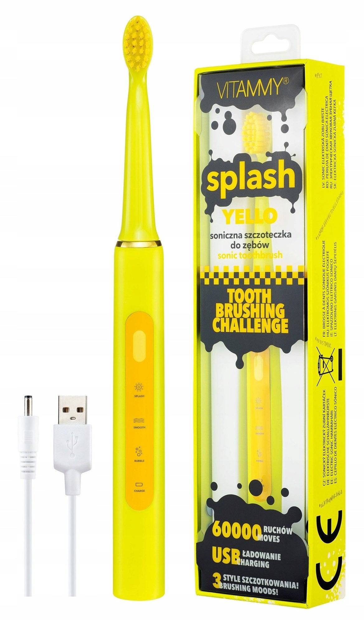 ELECTRIC SONIC TOOTHBRUSH FOR CHILDREN 8+ VITAMMY SPLASH USB