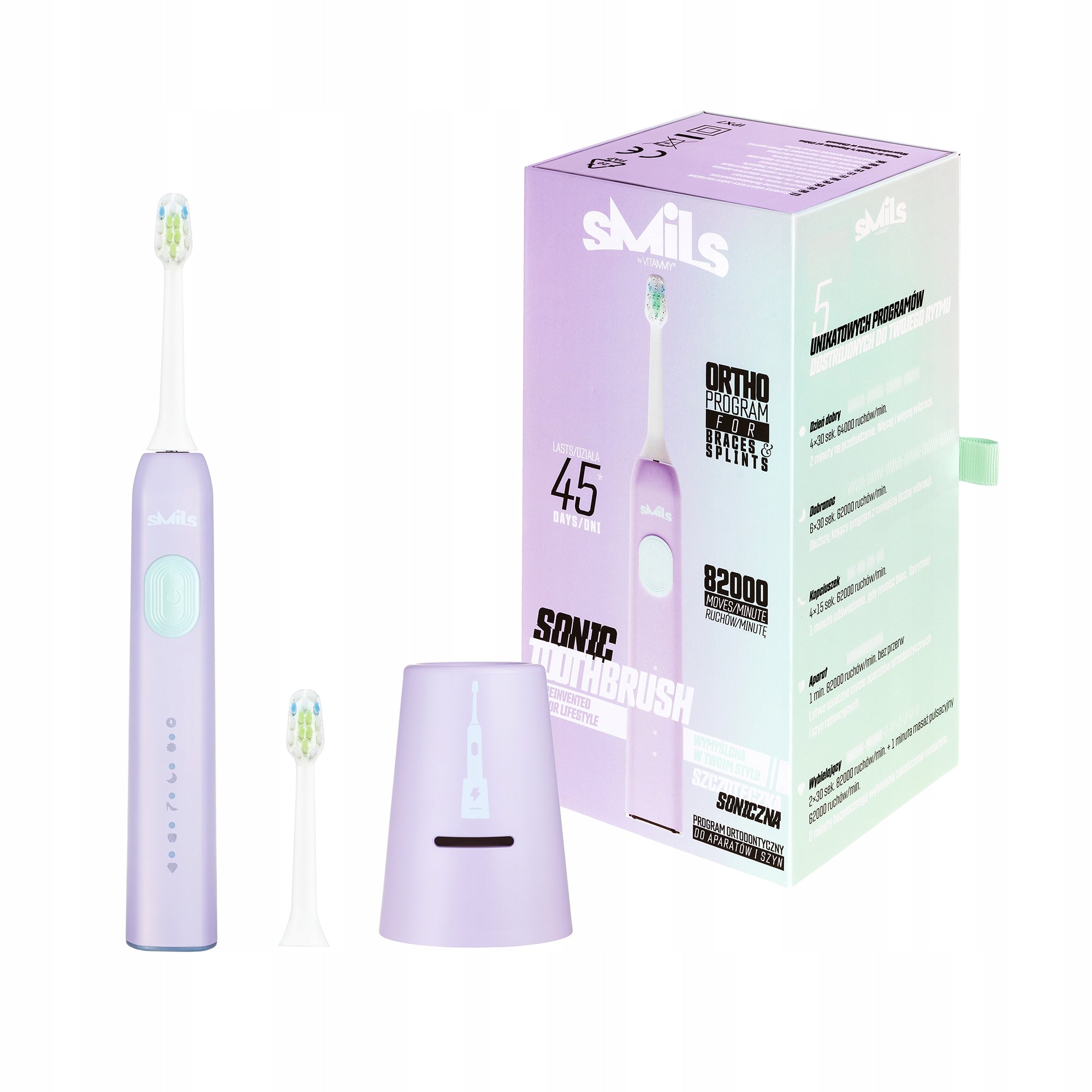ELECTRIC SONIC TOOTHBRUSH FOR CHILDREN VITAMMY SMILS 5MODES Manufacturer code Jelly