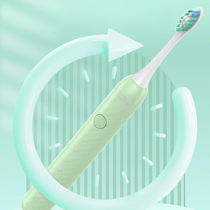 ELECTRIC SONIC TOOTHBRUSH GREEN + 6 X REPLACEABLE TIPS Manufacturer code SZCZOTECZKA ZIELONA