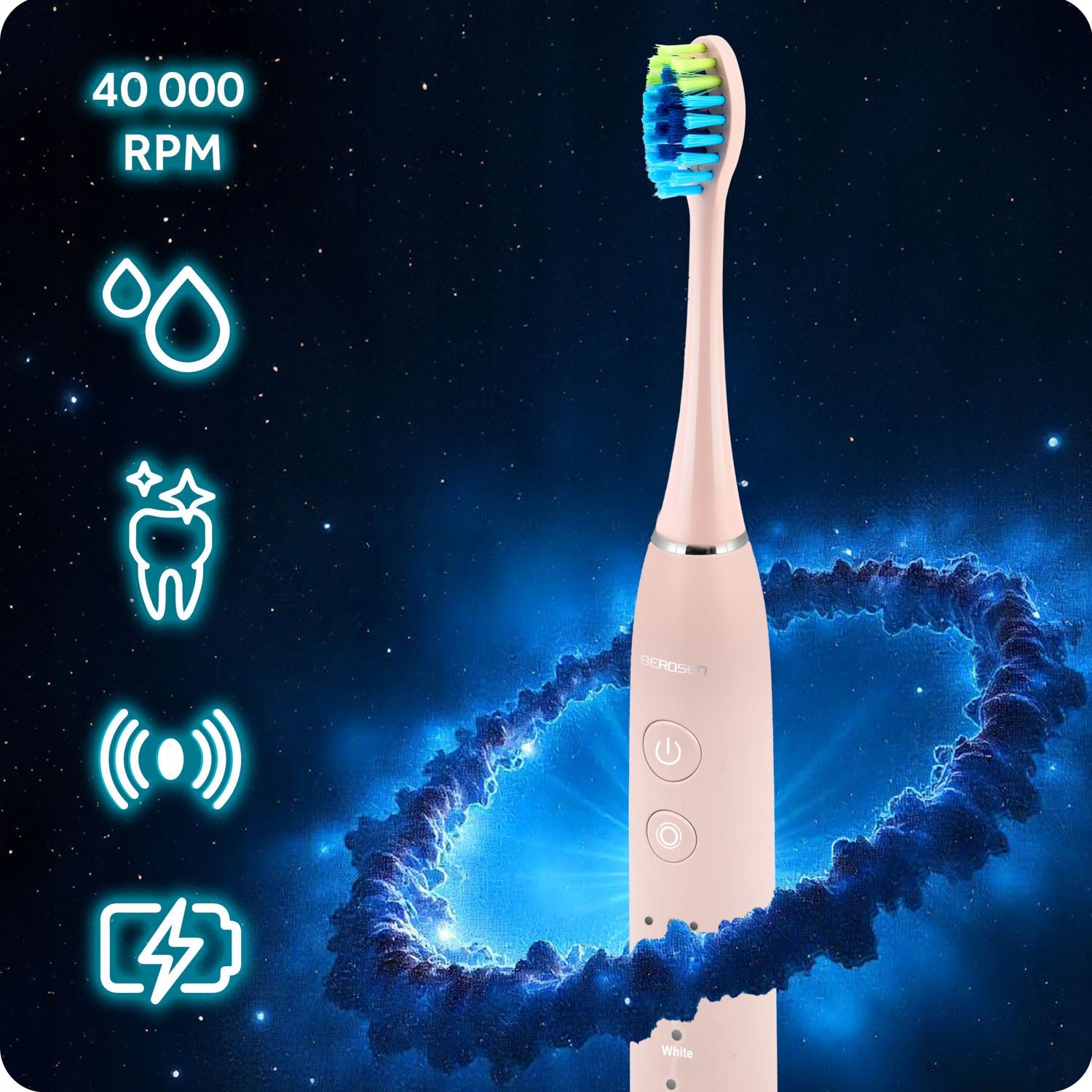 ELECTRIC SONIC TOOTHBRUSH POUCH 3x TIPS SET Packaging status original