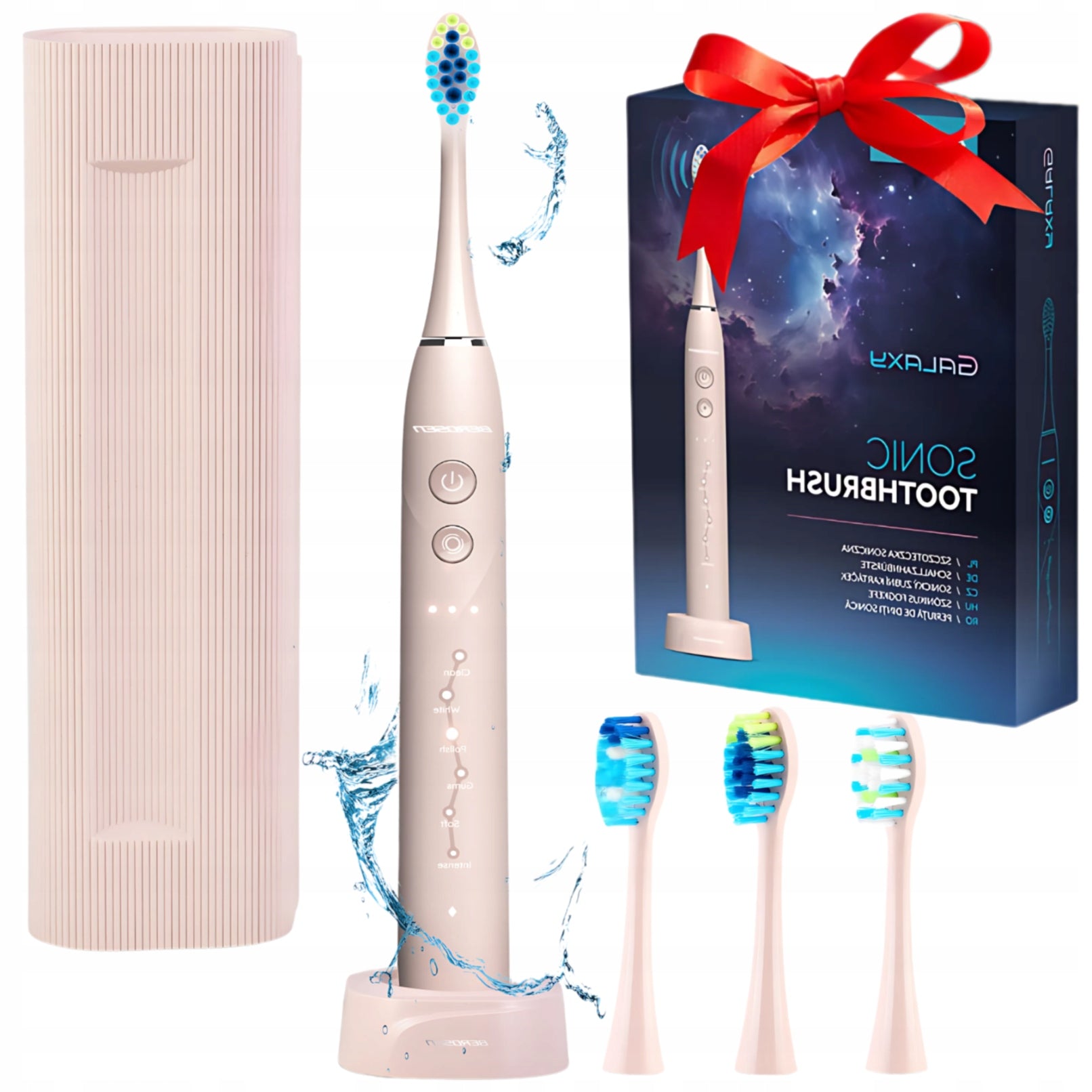 ELECTRIC SONIC TOOTHBRUSH POUCH 3x TIPS SET