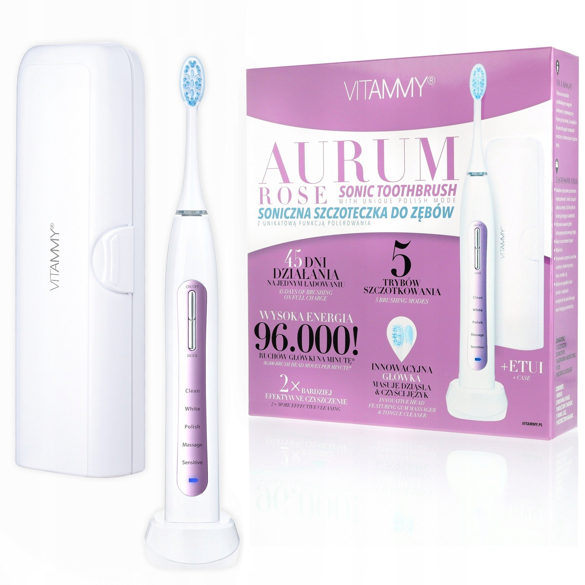 ELECTRIC SONIC TOOTHBRUSH VITAMMY AURUM ROSE