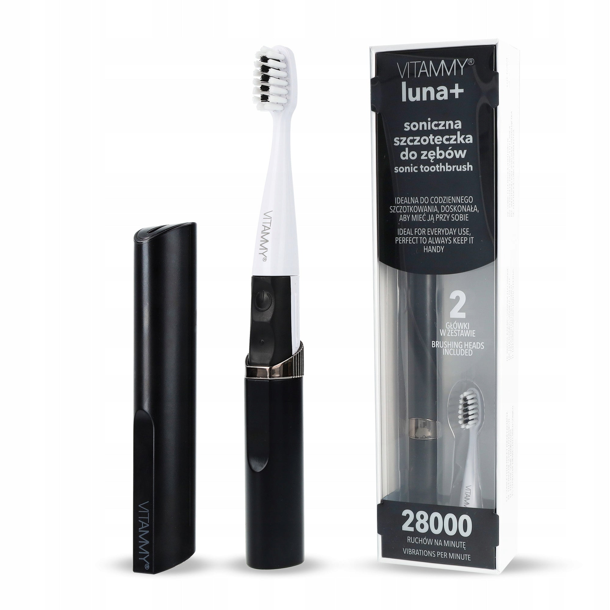 ELECTRIC SONIC TOOTHBRUSH VITAMMY LUNA+ BLACK LIGHT 28000 EAN (GTIN) 5901793643113