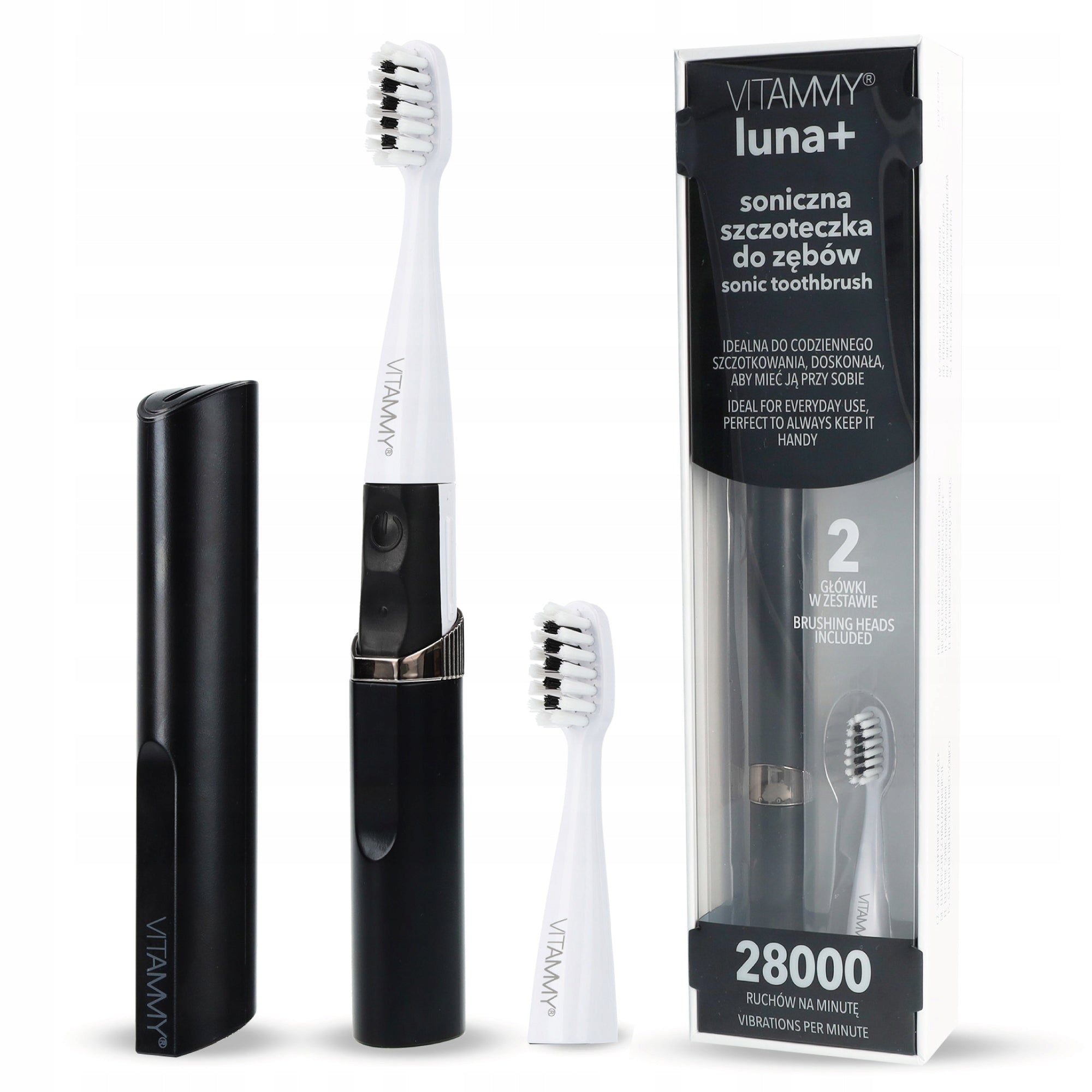ELECTRIC SONIC TOOTHBRUSH VITAMMY LUNA+ BLACK LIGHT 28000