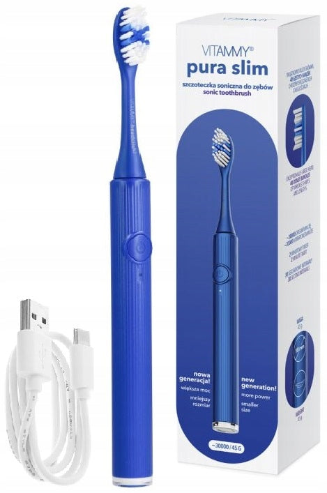 ELECTRIC SONIC TOOTHBRUSH VITAMMY PURA SLIM TIMER USB-C 45G