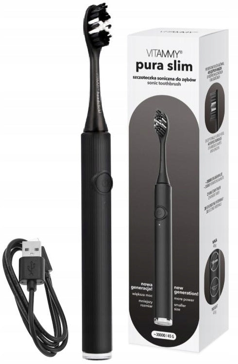 ELECTRIC SONIC TOOTHBRUSH VITAMMY PURA SLIM TIMER USB-C 45G