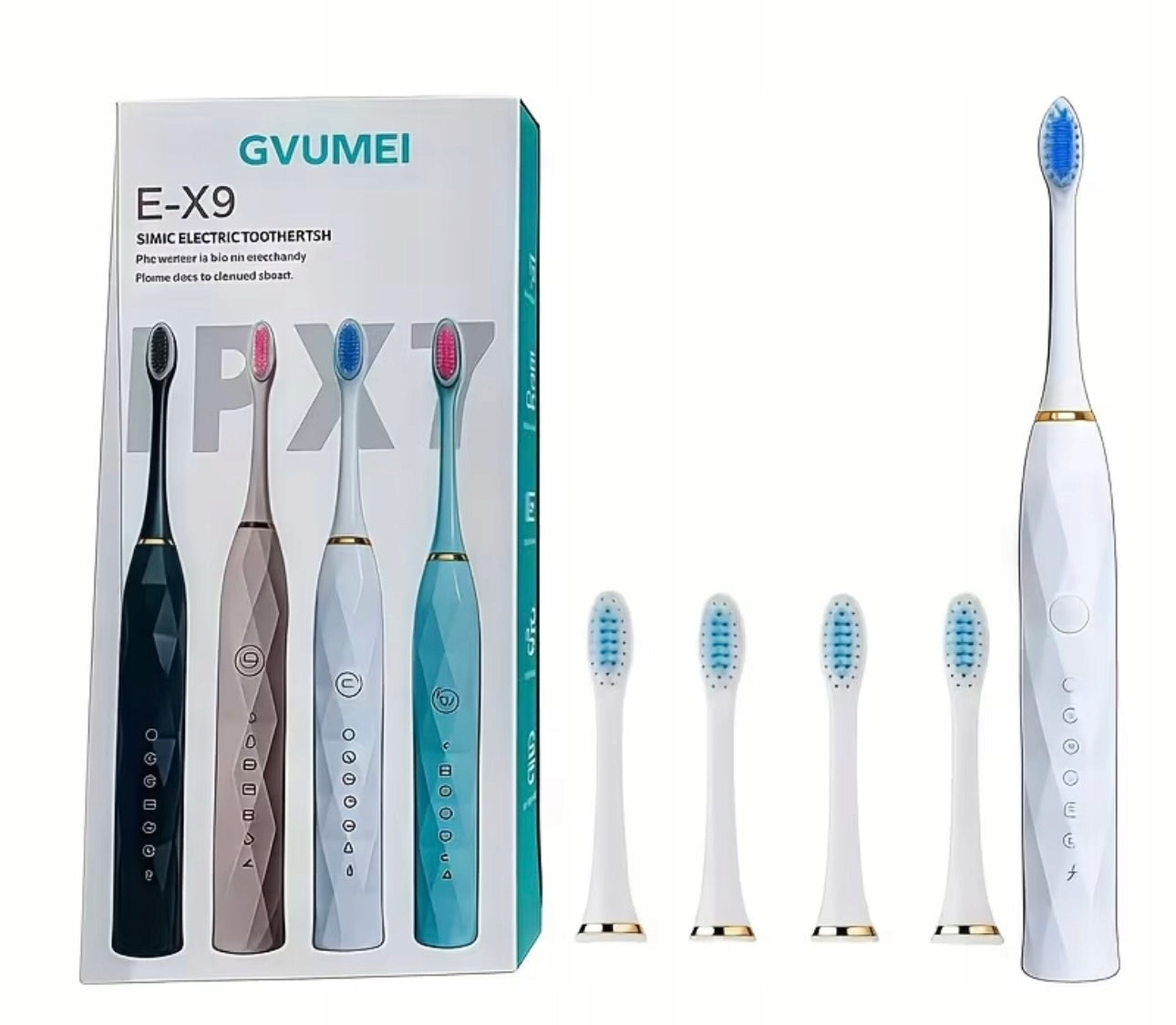 ELECTRIC SONIC TOOTHBRUSH WHITE 4 Tips for Children and Adults