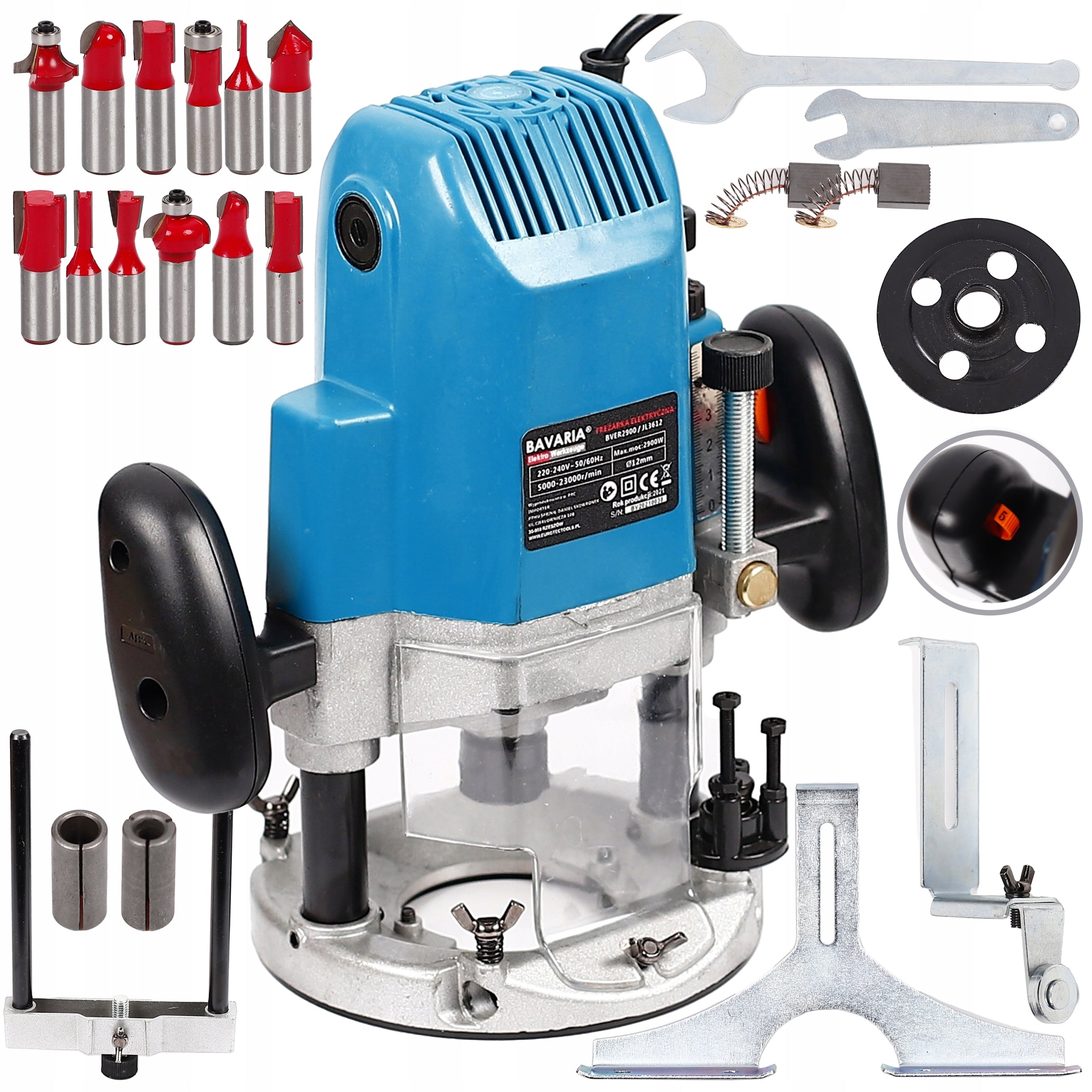 ELECTRIC SPINDLE MILLING MACHINE FOR WOOD SET + 12 CUTTERS 2800w