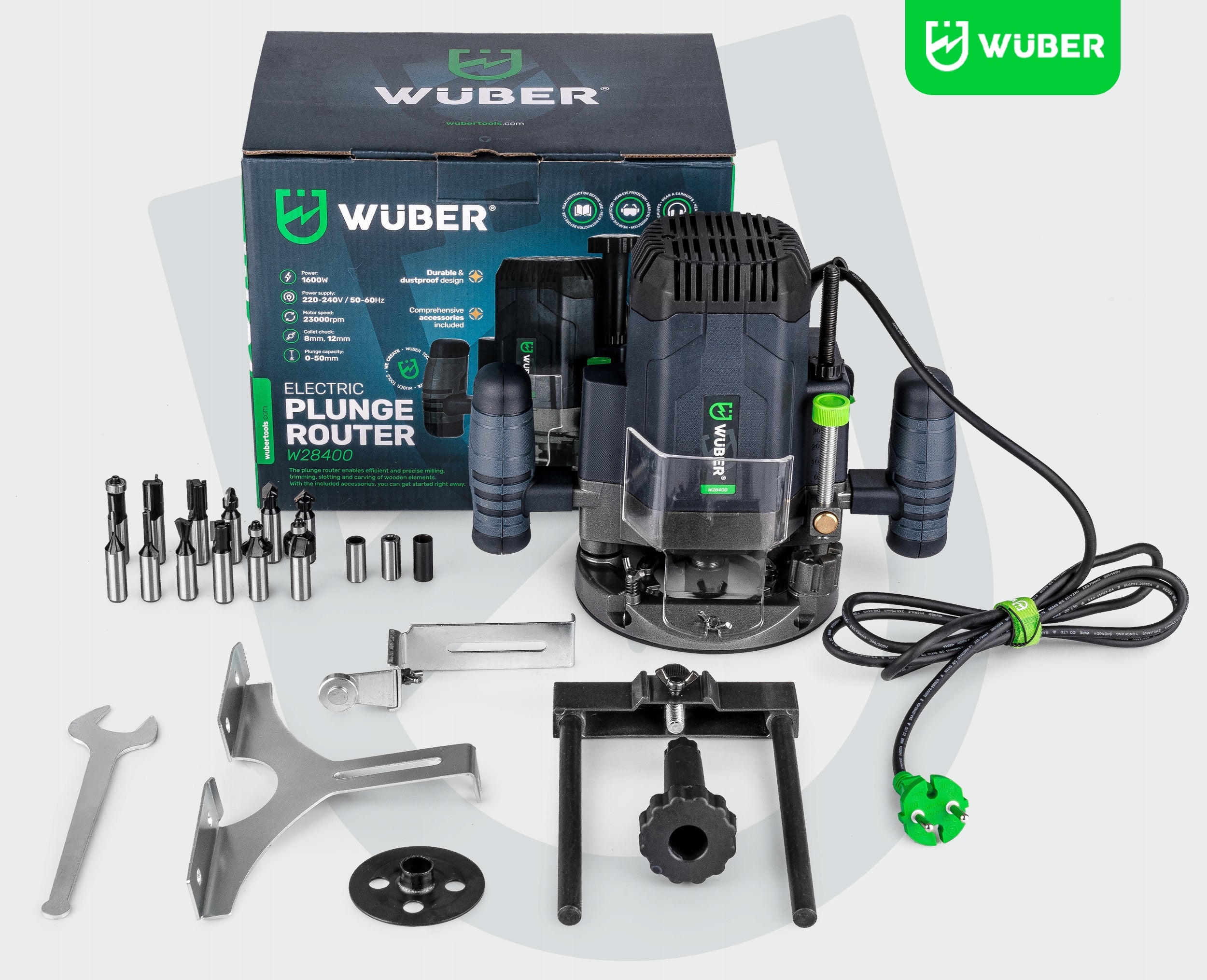 ELECTRIC SPINDLE MILLING MACHINE FOR WOOD SET + 12 CUTTERS WUBER EAN (GTIN) 5908239734176