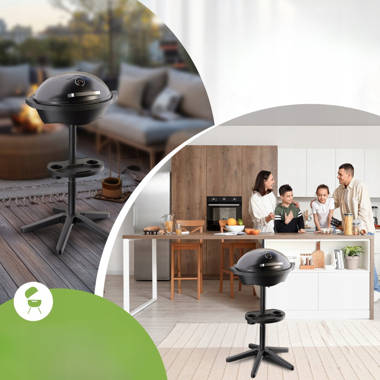 ELECTRIC STANDING AND TABLE GRILL WITH TEMP REGULATION PROFICOOK PC-BQS 1303 Dominant color black