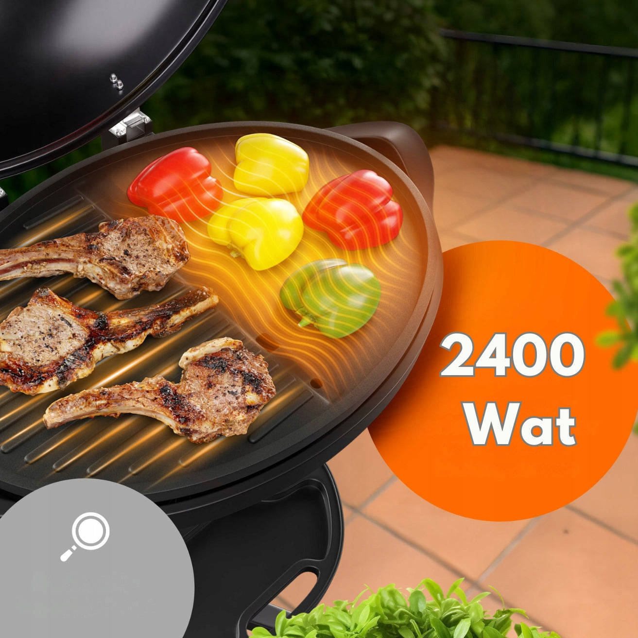 ELECTRIC STANDING AND TABLE GRILL WITH TEMP REGULATION PROFICOOK PC-BQS 1303 Manufacturer code PC-BQS 1303