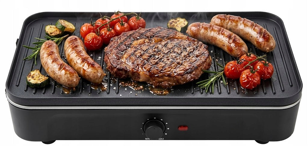 ELECTRIC STANDING GRILL IDEAL FOR BALCONY AND TERRACE + REMOVABLE PLATE 50cm Model Grill elektryczny na prąd do grillowania bez dymu