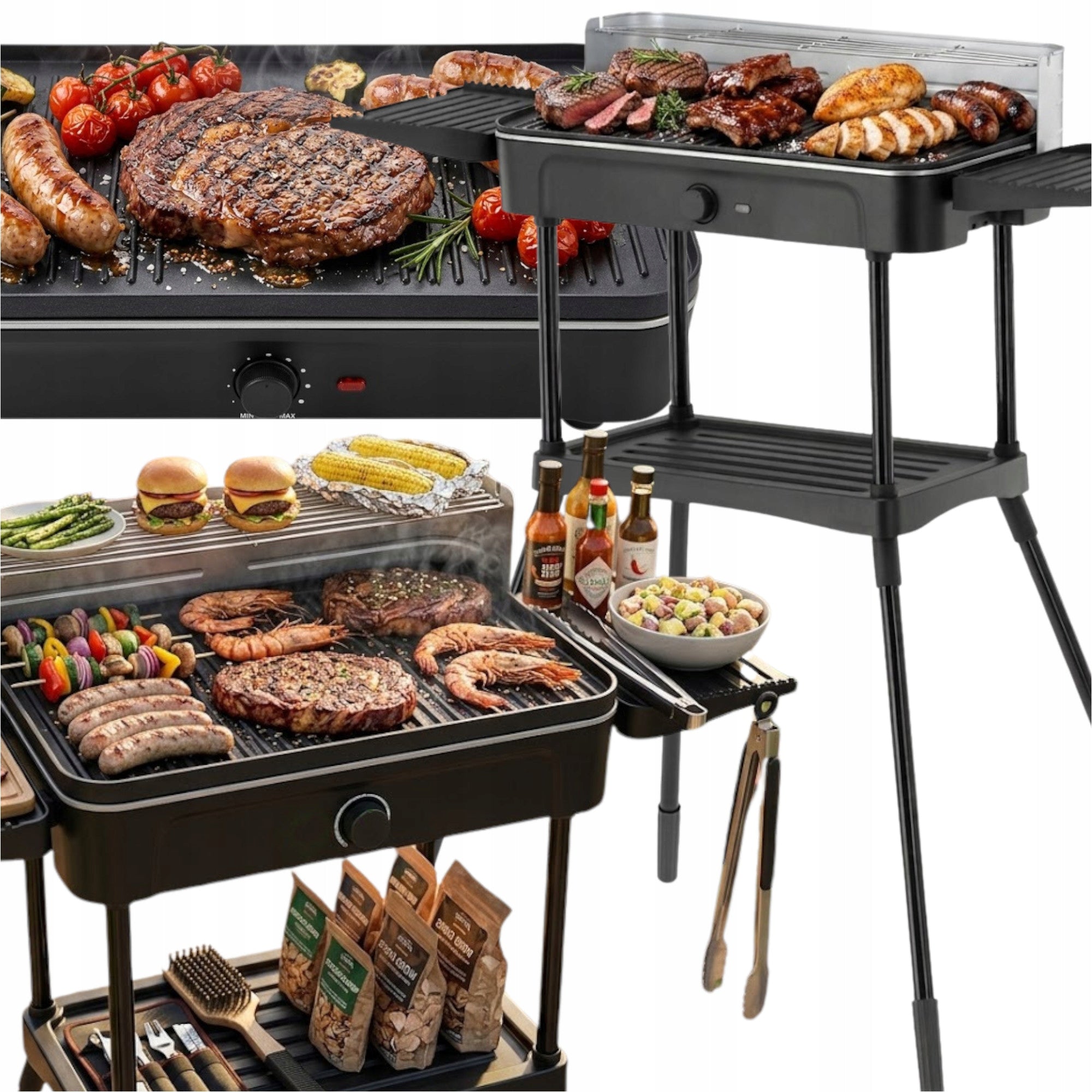 ELECTRIC STANDING GRILL IDEAL FOR BALCONY AND TERRACE + REMOVABLE PLATE 50cm