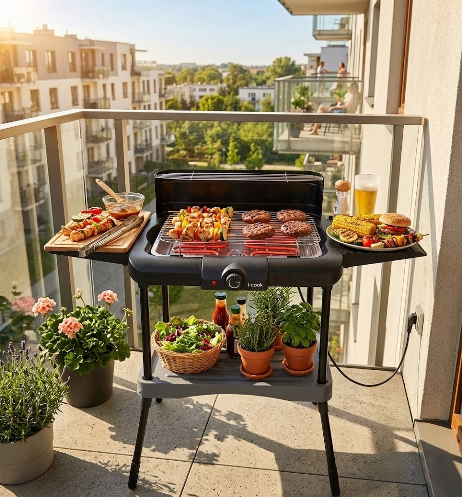ELECTRIC STANDING GRILL ON LEGS BALCONY / TERRACE AND FOR KITCHEN Packaging status original