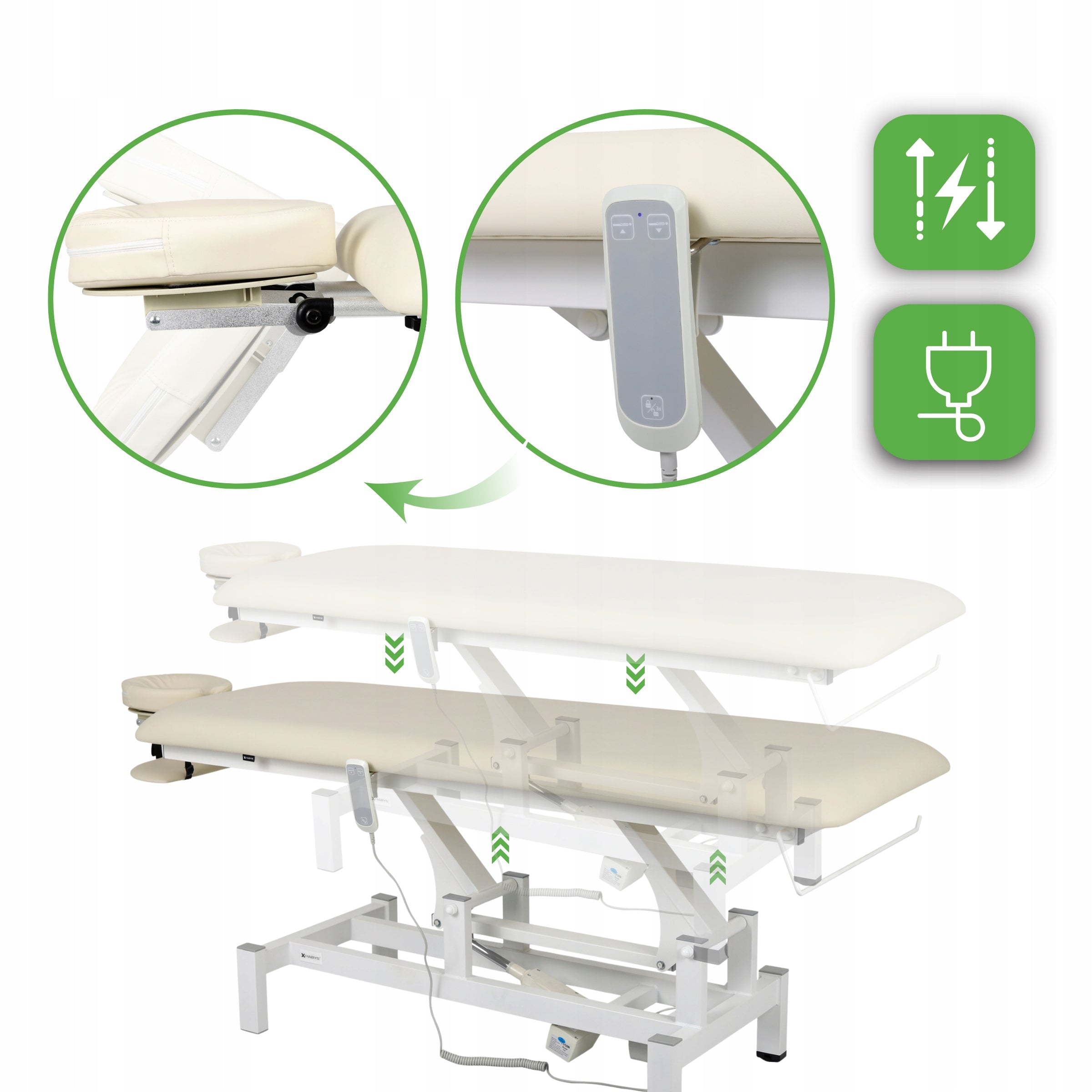 ELECTRIC STATIONARY REHABILITATION TABLE FORTIS 1 REMOTE CONTROL CUSHION HABYS Kind stationary table