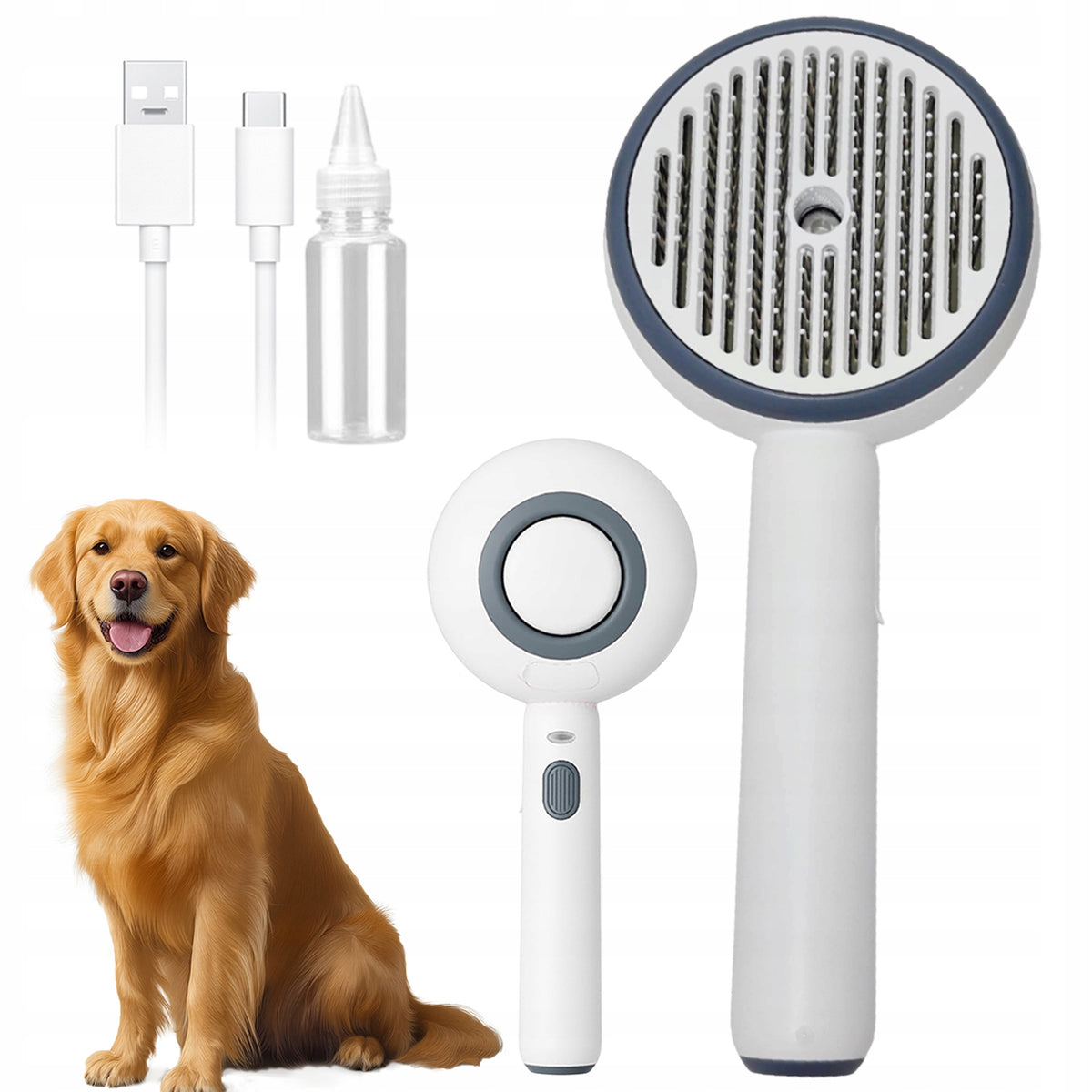 ELECTRIC STEAM BRUSH FOR COMBING DOG/CAT FUR, SELF-CLEANING