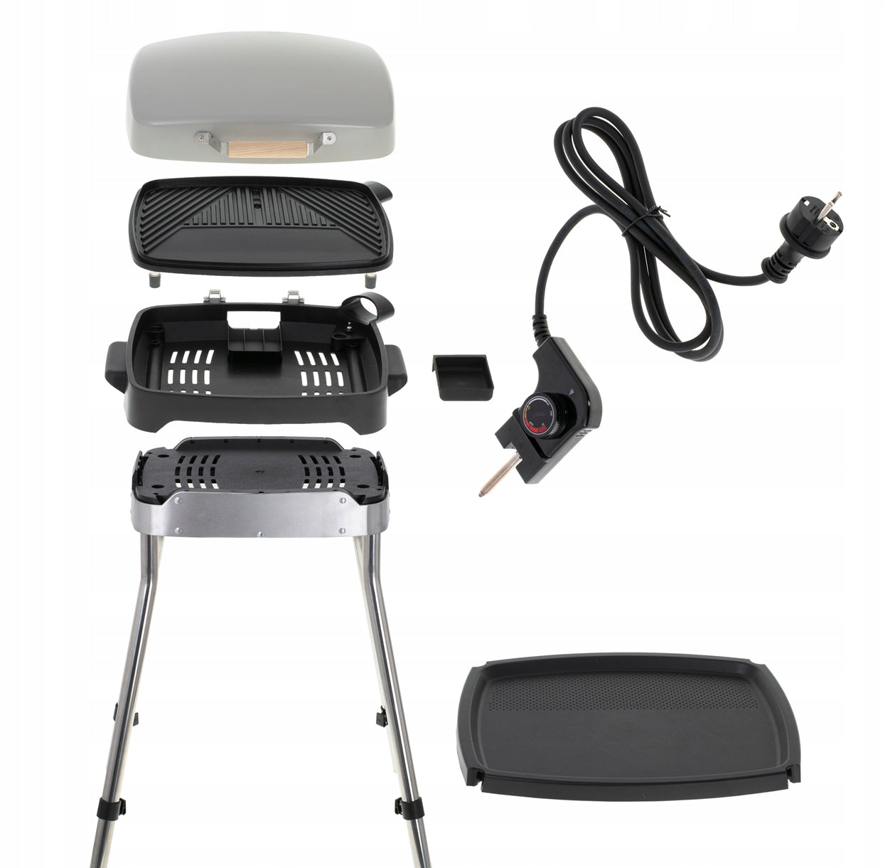 ELECTRIC TABLE GARDEN GRILL WITH COVER TEMPERATURE CONTROL 2500W Packaging status original