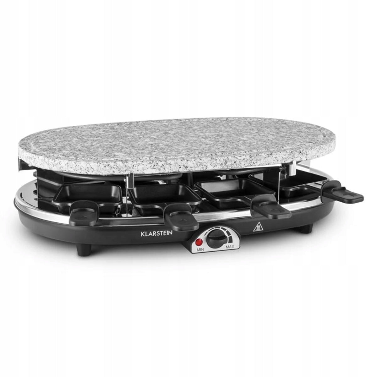 ELECTRIC TABLE GRILL 2IN1 RACLETTE 1500W 8 PEOPLE STONE PANS BLACK