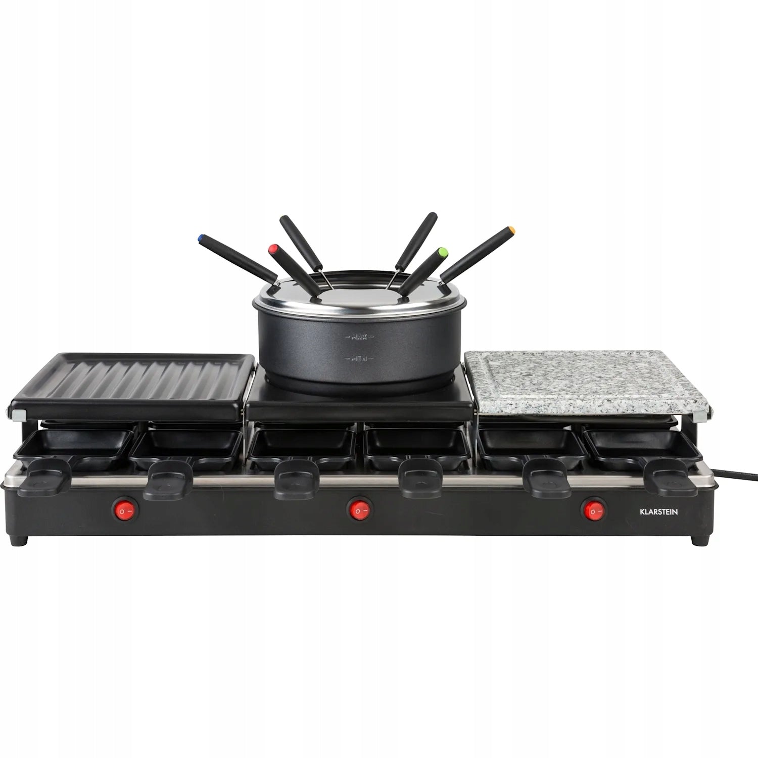 ELECTRIC TABLE GRILL 3IN1 RACLETTE FONDUE 1650W 12 PEOPLE POT BLACK EAN (GTIN) 4060656232558