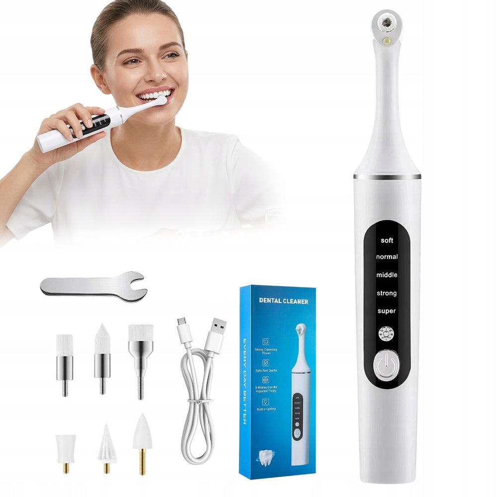 ELECTRIC TOOTH POLISHER 6 TIPS 5 MODES IPX6 HIGH QUALITY