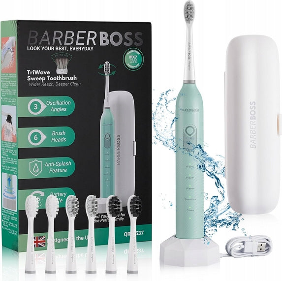 ELECTRIC TOOTHBRUSH BARBERBOSS QR-7537 GREEN