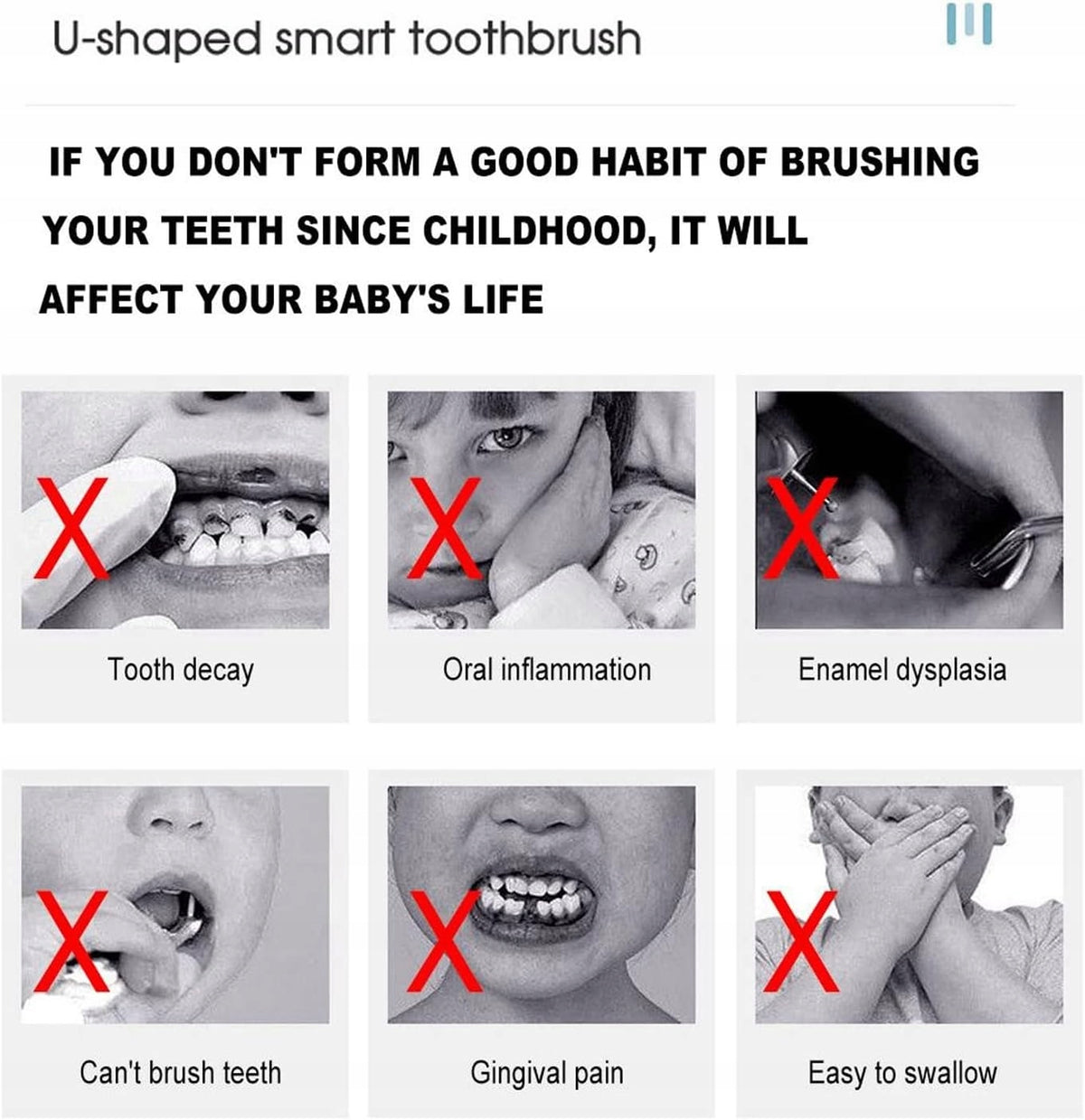 ELECTRIC TOOTHBRUSH FOR CHILDREN IN THE SHAPE OF A LETTER U PINK FUDGE Manufacturer code B09MWBPQVC