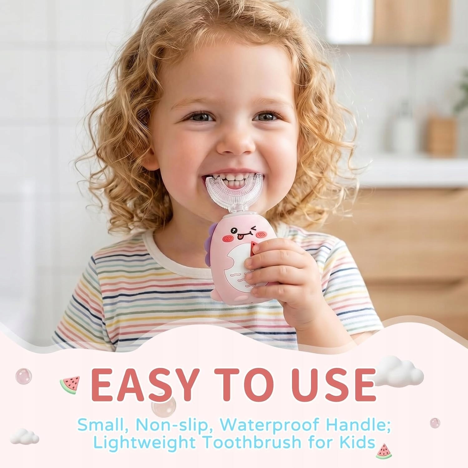 ELECTRIC TOOTHBRUSH FOR CHILDREN IN THE SHAPE OF THE LETTER U BLUE Brand no brand