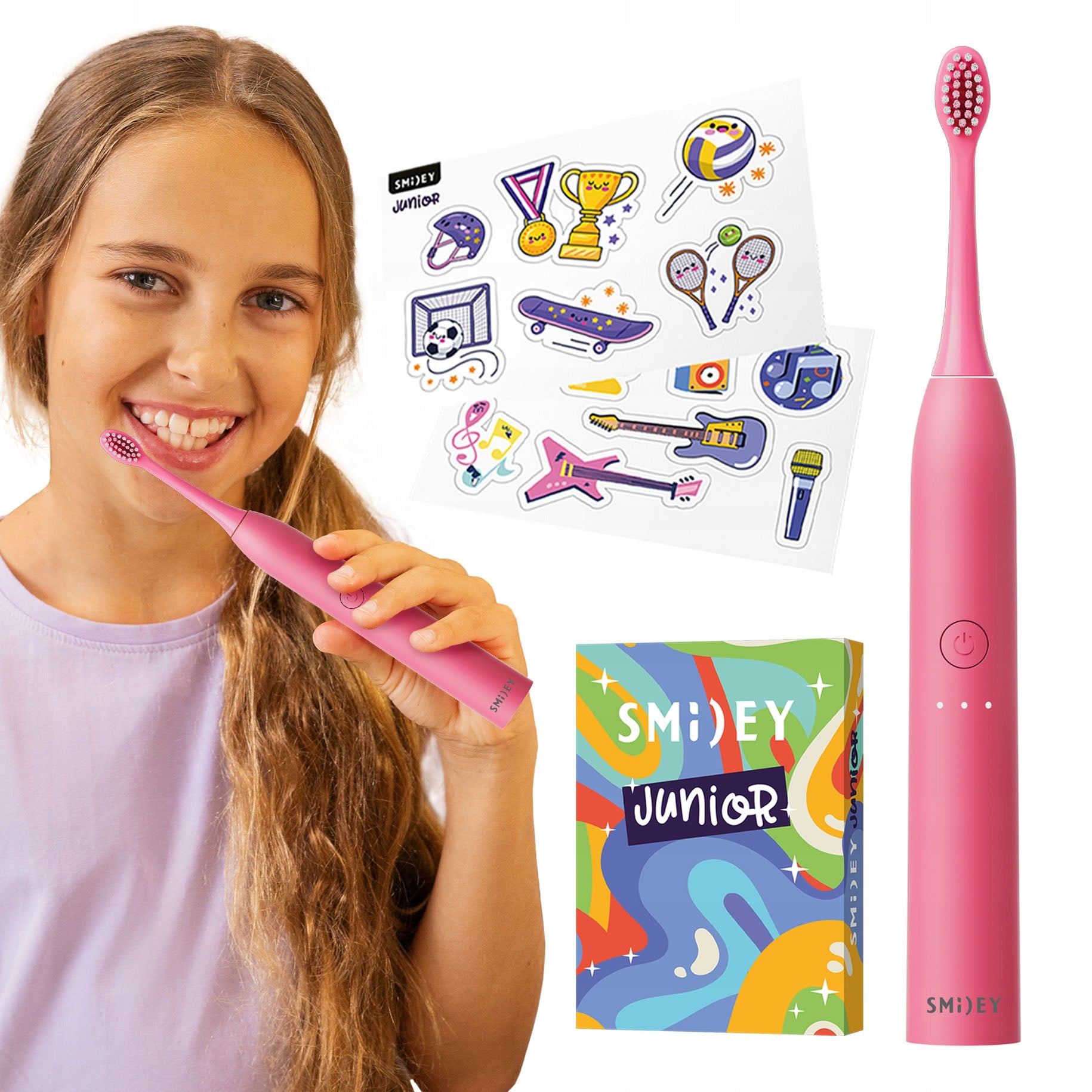 ELECTRIC TOOTHBRUSH FOR CHILDREN SET SONIC TOOTHBRUSH WITH STICKERS
