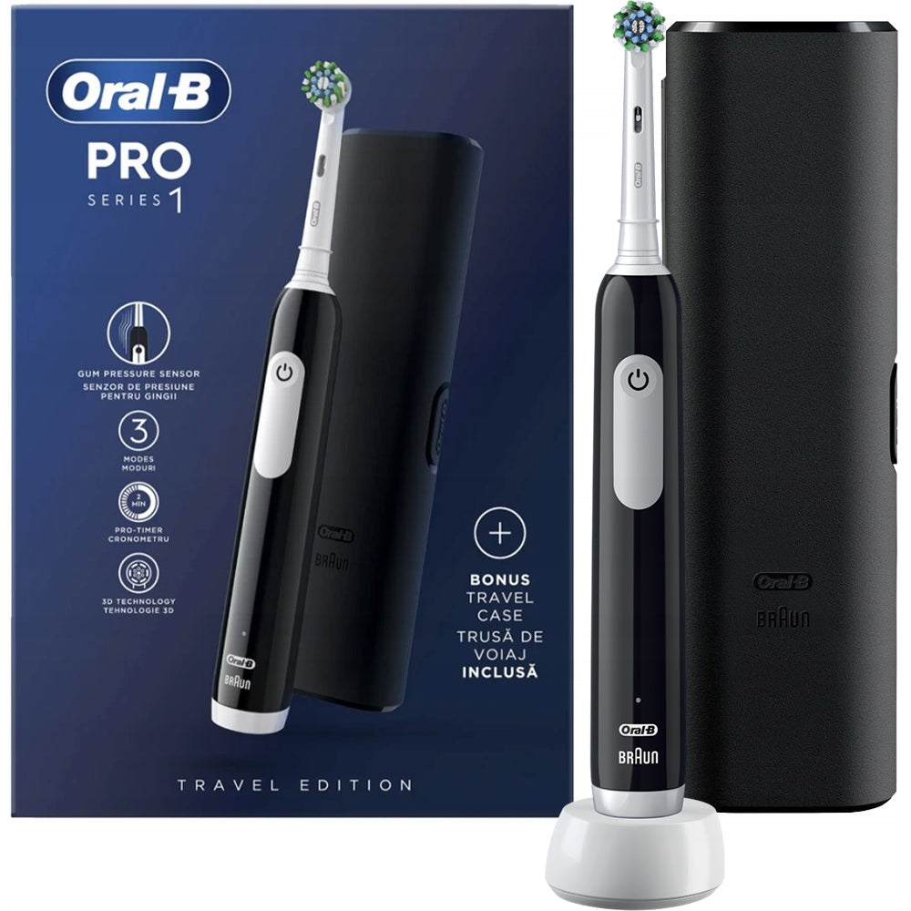 ELECTRIC TOOTHBRUSH ORAL-B PRO SERIES 1 BLACK 3 MODES + CASE