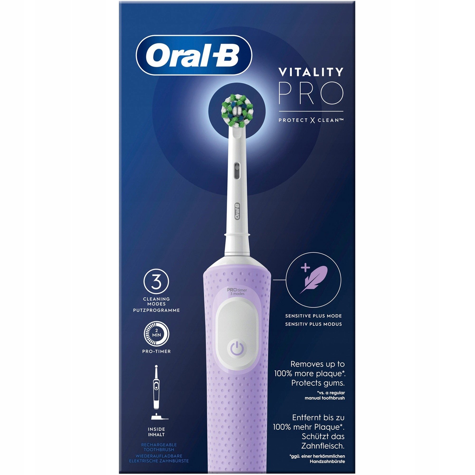 ELECTRIC TOOTHBRUSH ORAL-B VITALITY PRO LILAC PURPLE + TIP CASE Brand Oral-B