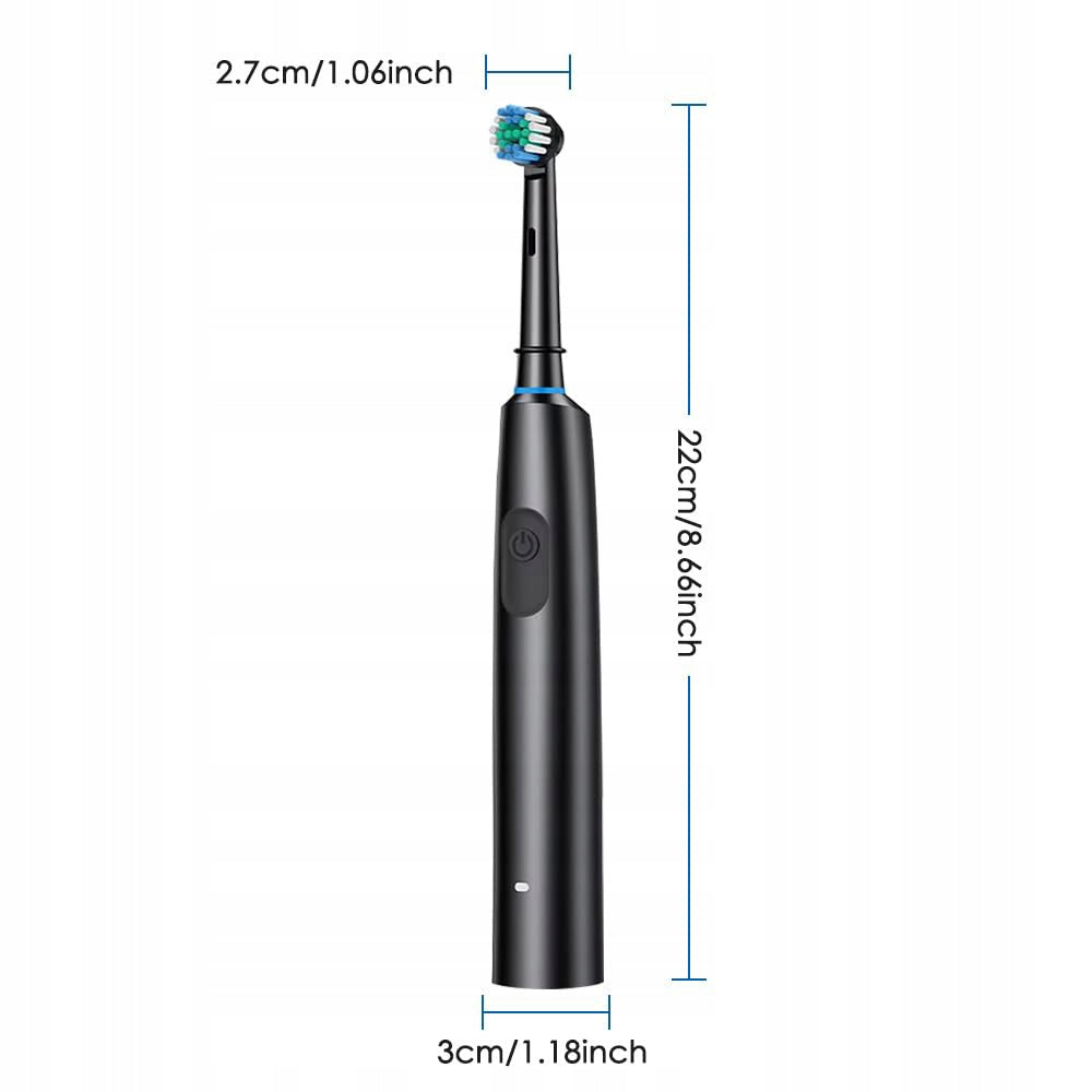 ELECTRIC TOOTHBRUSH- Set Case +8 TIPS ACCESSORIES Black Brand no brand