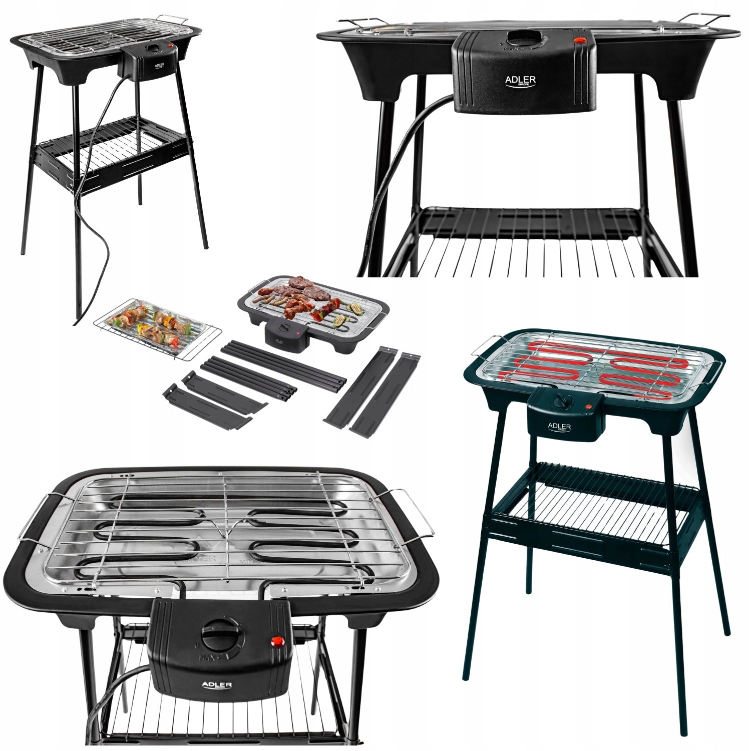 ELECTRIC TOURIST GRILL FOLDING TABLE SHELF TEMPERATURE CONTROL
