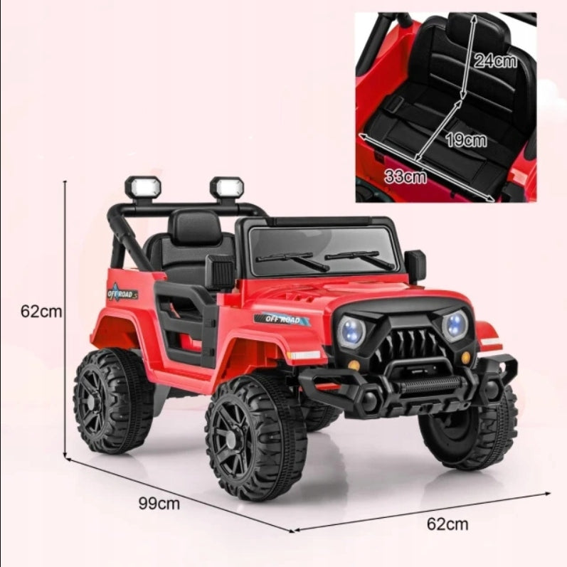 ELECTRIC TRACTOR OFF-ROAD VEHICLE – RED | 12 V | REMOTE CONTROL 2.4G | LED | MP3 Packaging status original