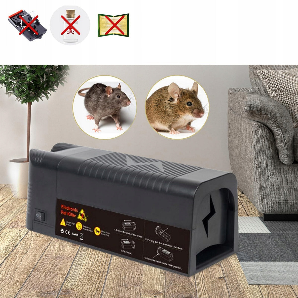 ELECTRIC TRAP FOR RAT MICE RODENTS ELECTRIC SHOCK PAW 8000V Brand no brand
