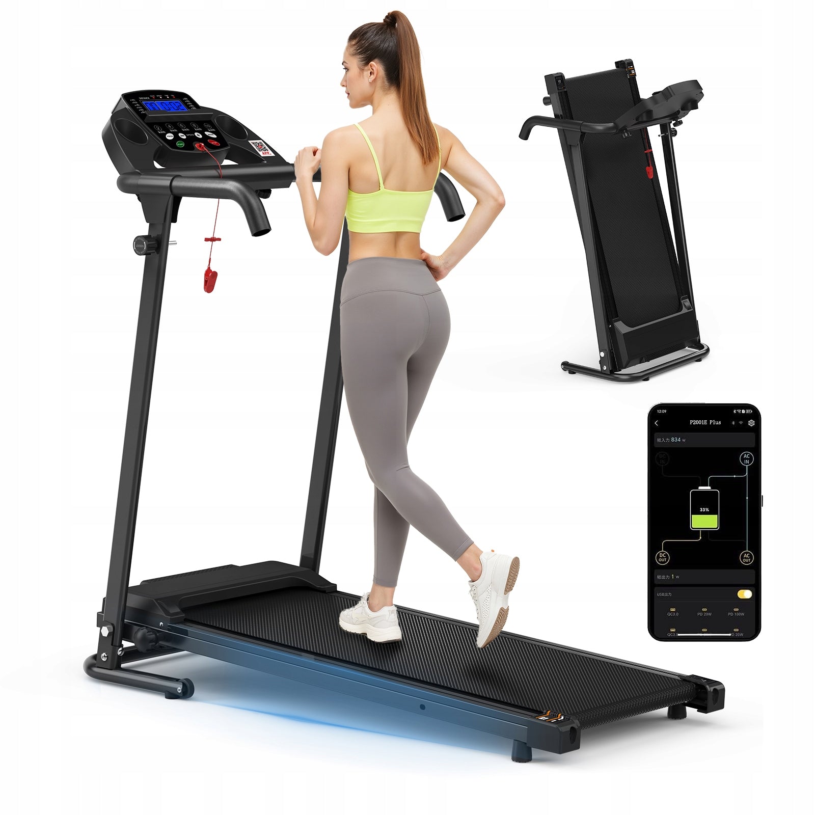 ELECTRIC TREADMILL 12 KM/H HOME FOLDING WALKINGPAD Q30-5 MOTOR 2.5 KM