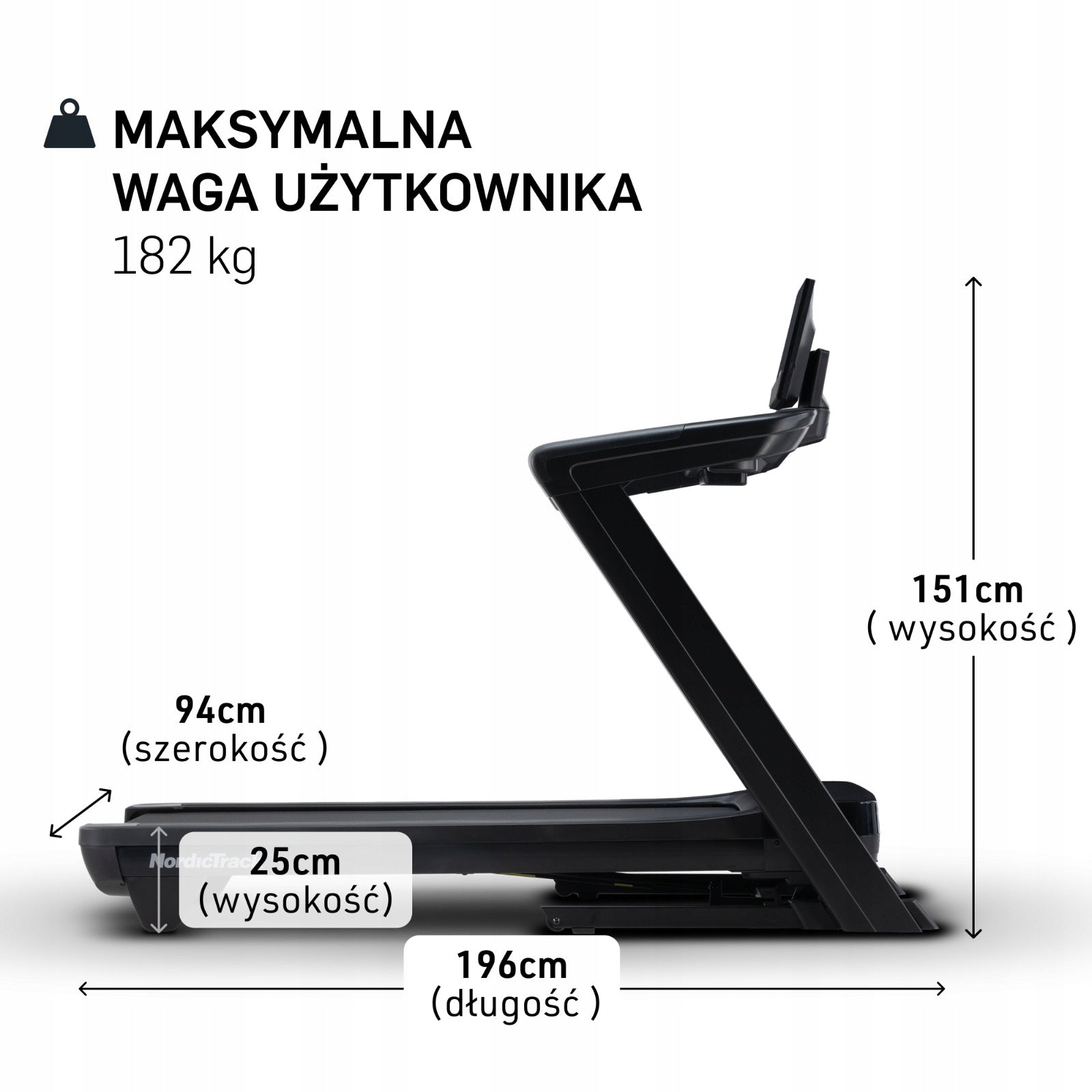 ELECTRIC TREADMILL COMMERCIAL 1750 NORDICTRACK Additional features speakers transport wheels place for water bottle tilt angle adjustment