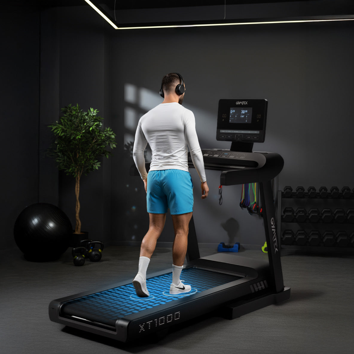 ELECTRIC TREADMILL FOLDING ANGLE OF INCLINATION 22KM/H 6,5HP GYMTEK Manufacturer code XT1000 PRO