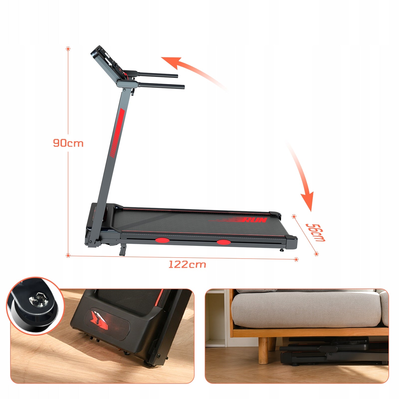 ELECTRIC TREADMILL FOLDING HOME TREADMILL MAXIMUM SPEED: 14 KM/H Manufacturer code HF1114P-1