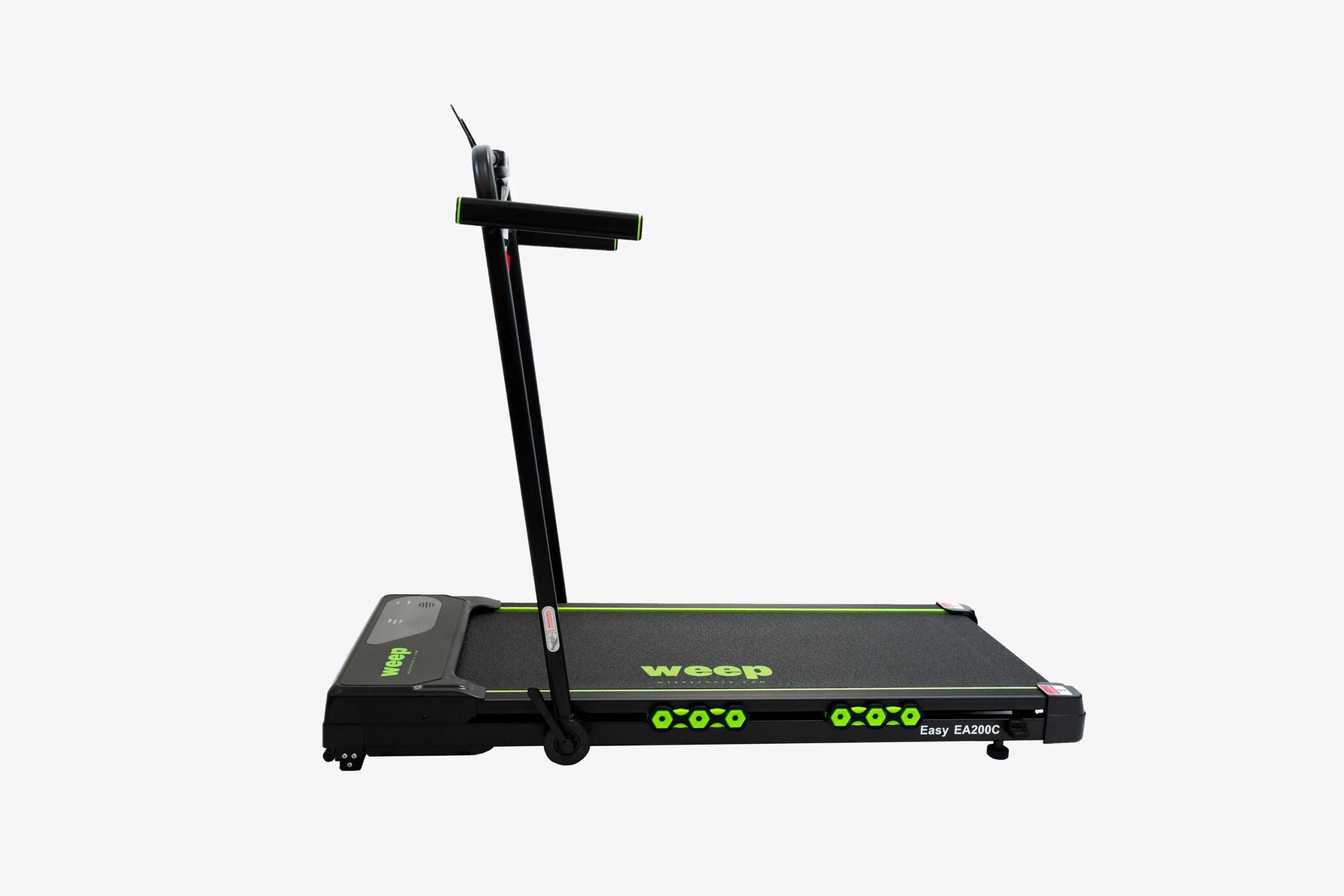 ELECTRIC TREADMILL FOLDING UNDER THE BED WEEP ADJUSTABLE ANGLE INCLINATION. 12km/h Measurements training duration distance speed burned calories