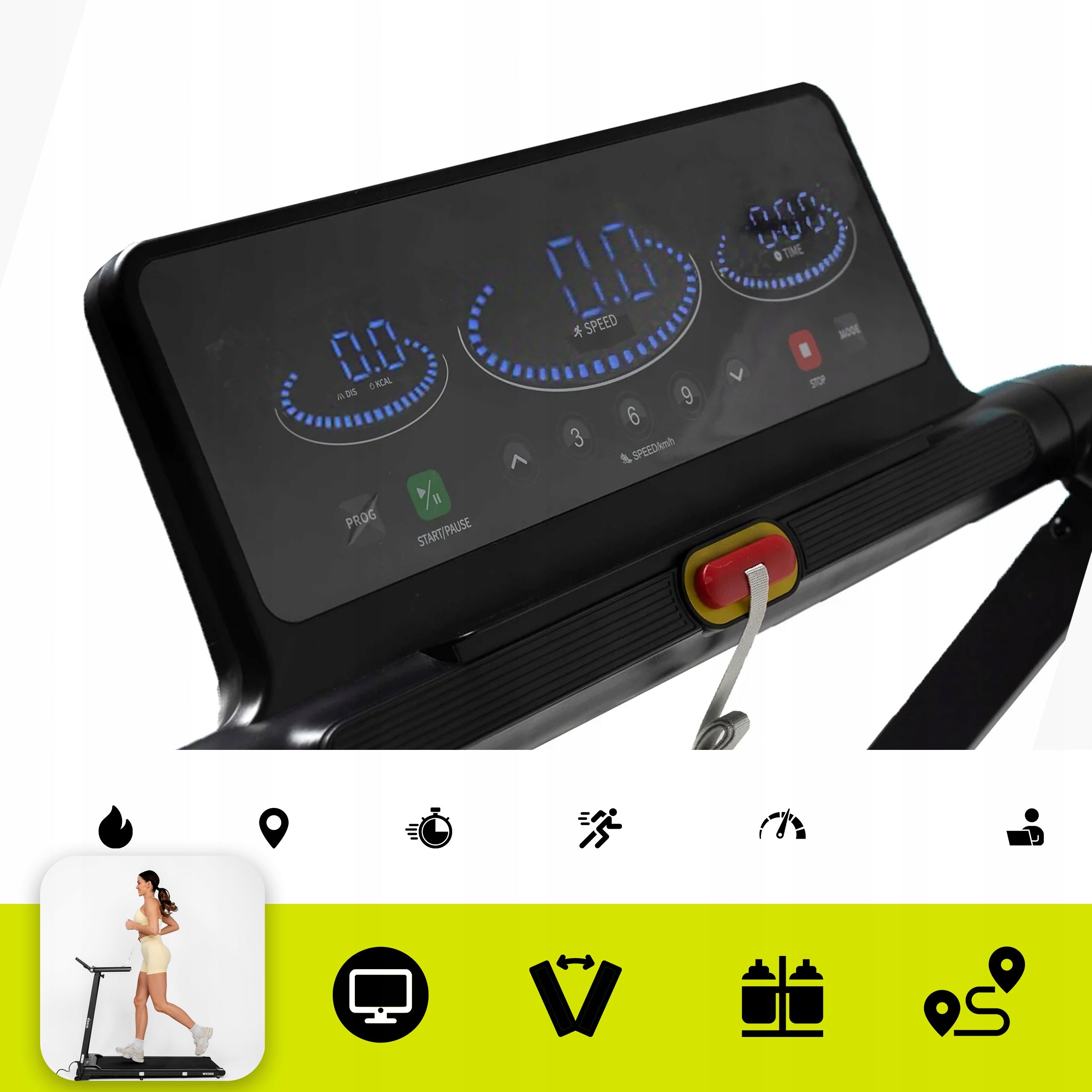 ELECTRIC TREADMILL FOLDING WEEP WORK 2 DEGREES INCLINE. FOR LAPTOP 12km/h Kind electric